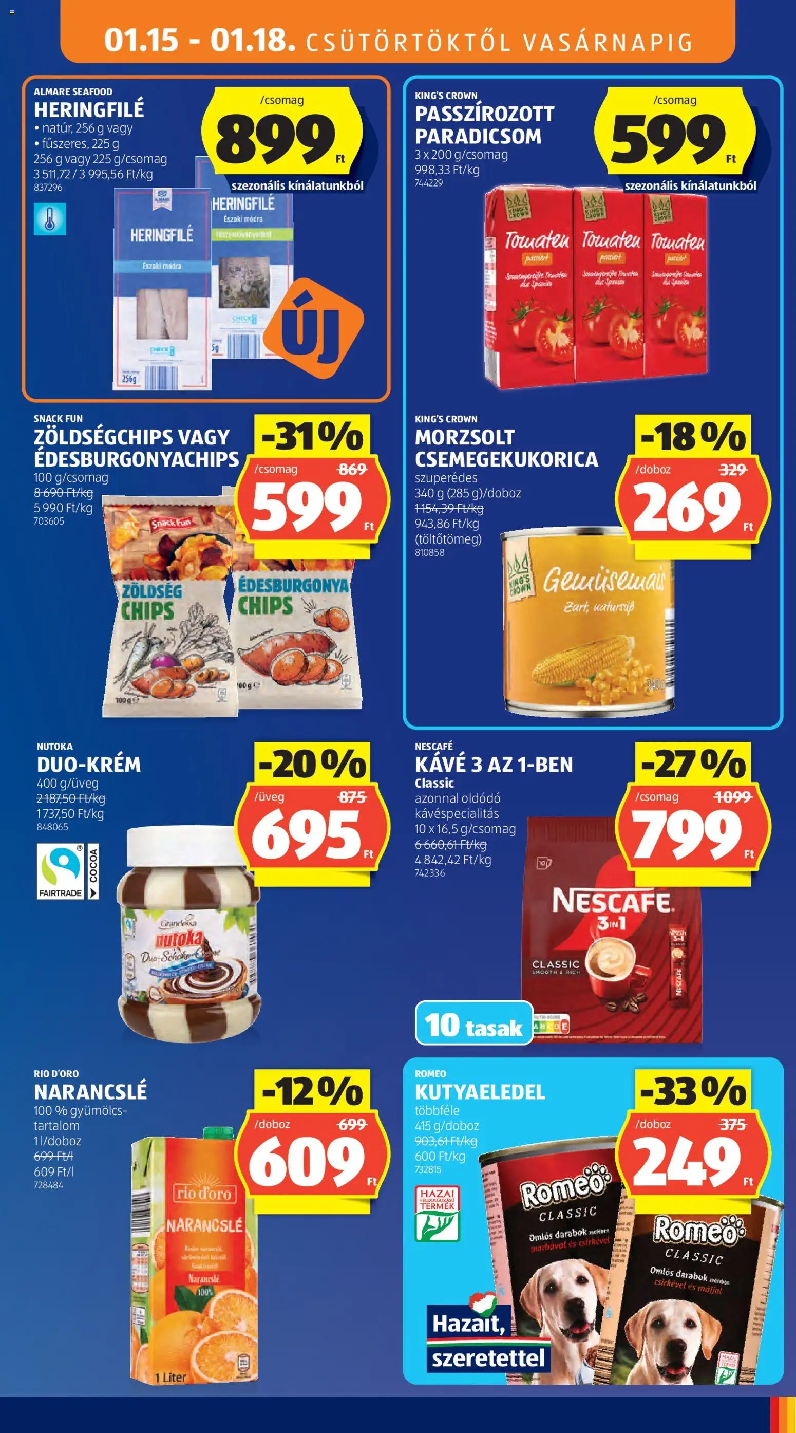 Aldi akciós ujság - amely érvényes a következő dátumtól: 15.01.2026 | Oldal: 13 | Termékek: Chips, Édesburgonya, Kávé, Paradicsom