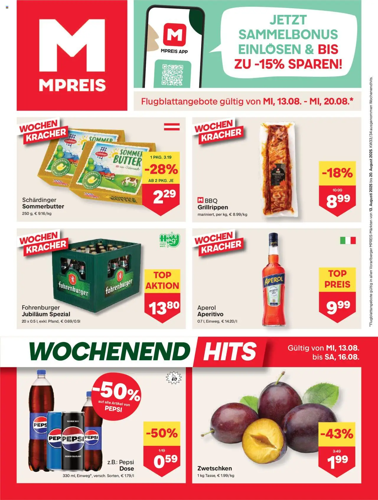 MPREIS Hohenems gültig ab 13.08.2025 | Seite: 1 | Produkte: Butter