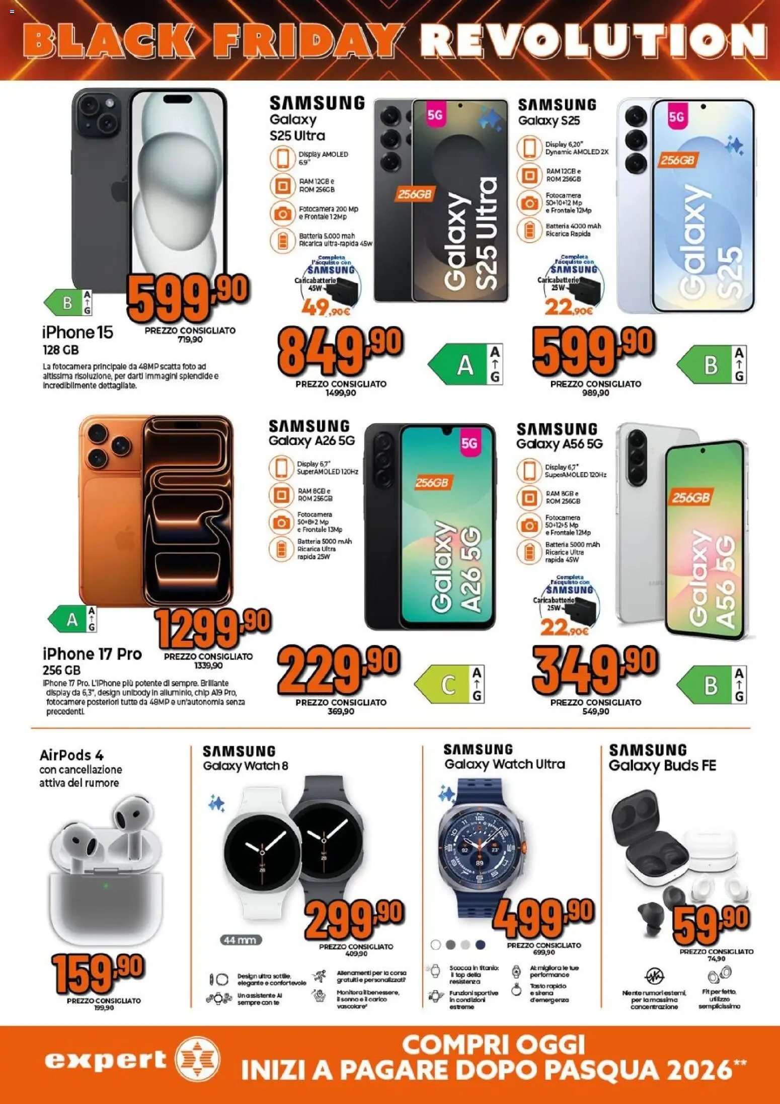Volantino Expert del 24.11.2025 | Pagina: 3 | Prodotti: Samsung Galaxy, Tè, Fotocamera, Caricabatterie