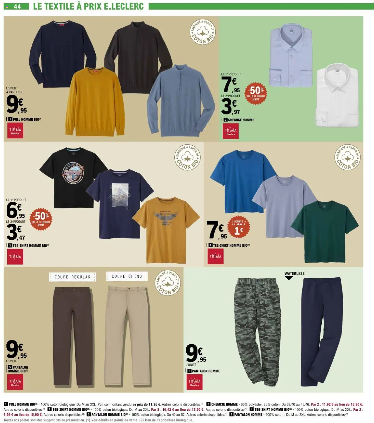  | Page: 44 | Produits: Coton, Chemise, T-shirt, Pantalon