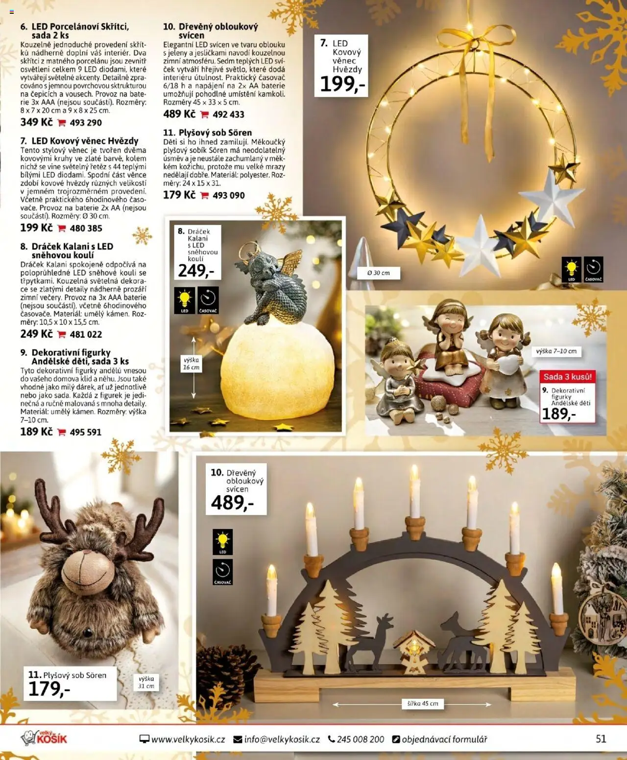 Velký Košík katalog říjen od 01.10.2025 | Strana: 51 | Produkty: Svícen, Světelný řetěz, Baterie, LED
