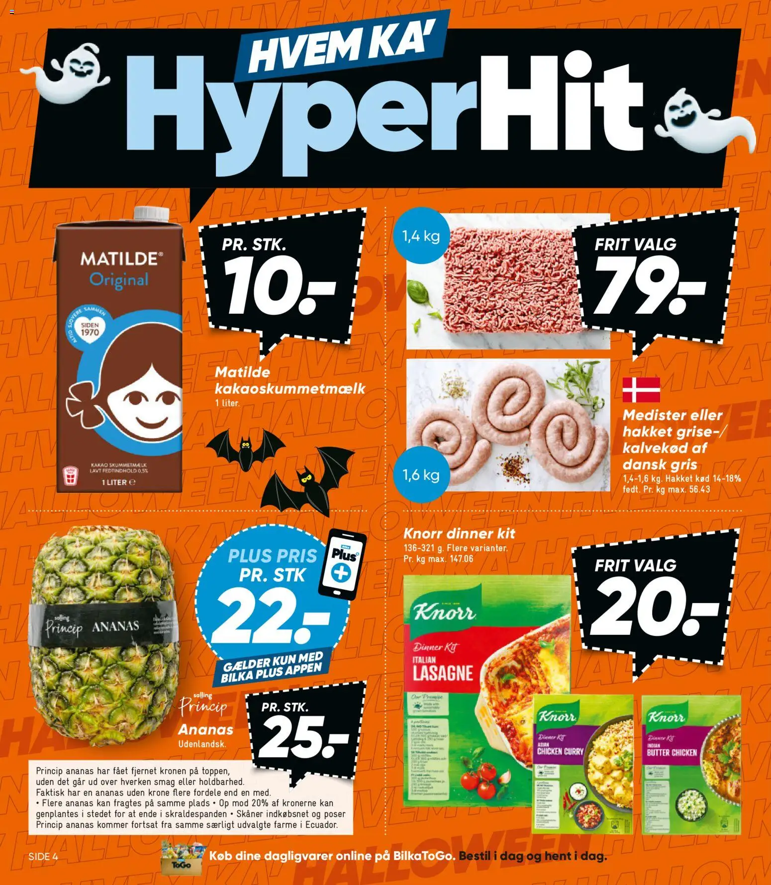 Bilka tilbudsavis – gyldig fra 24.10.2025 | Side: 4 | Produkter: Ananas, Hakket kød, Kakao, Carpete