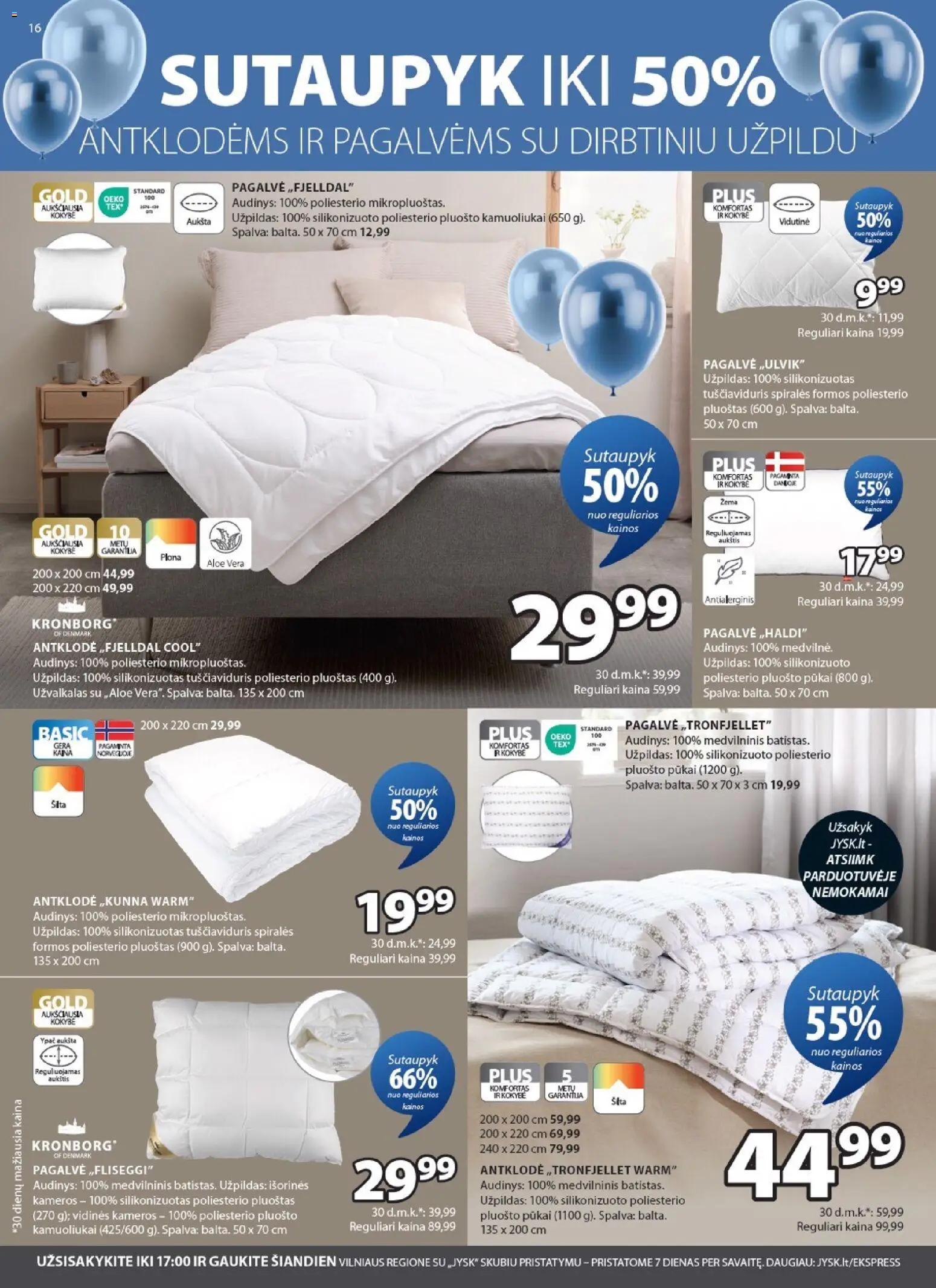 JYSK akcijos nuo 31.03.2026 | Puslapis: 16 | Prekių: Pagalvė, Antklodė, Užvalkalas