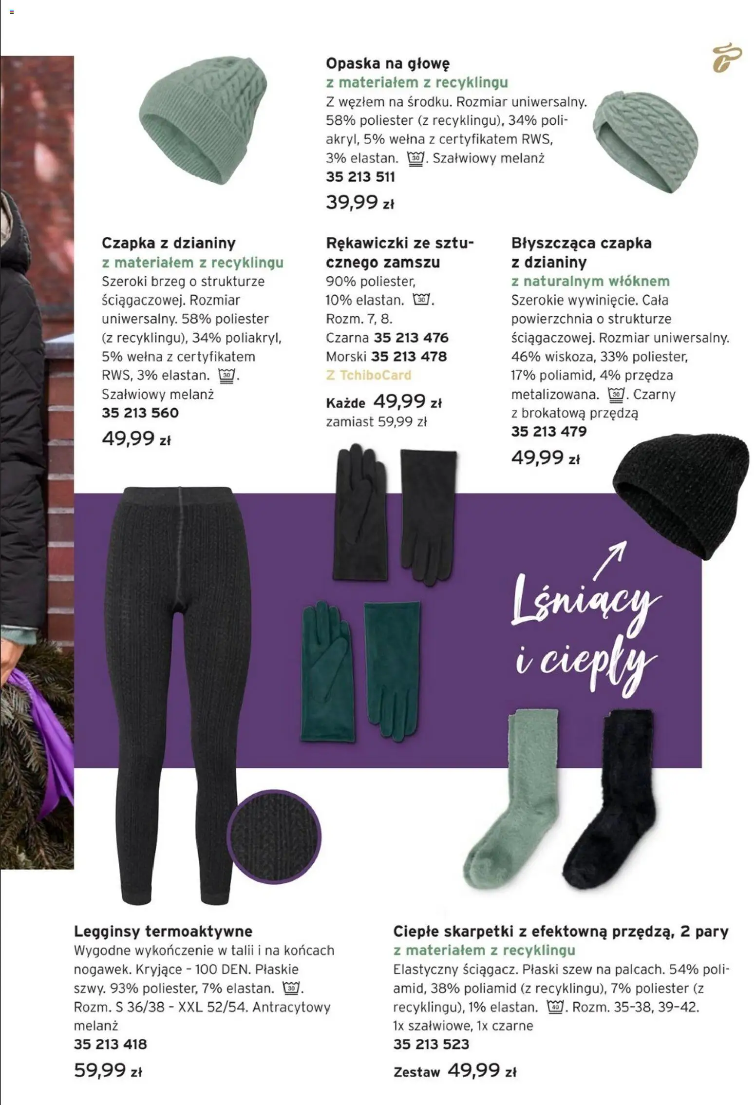Tchibo promocje od 18.11.2025 | Strona: 5 | Produkty: Legginsy, Czapka, Rękawiczki, Skarpetki