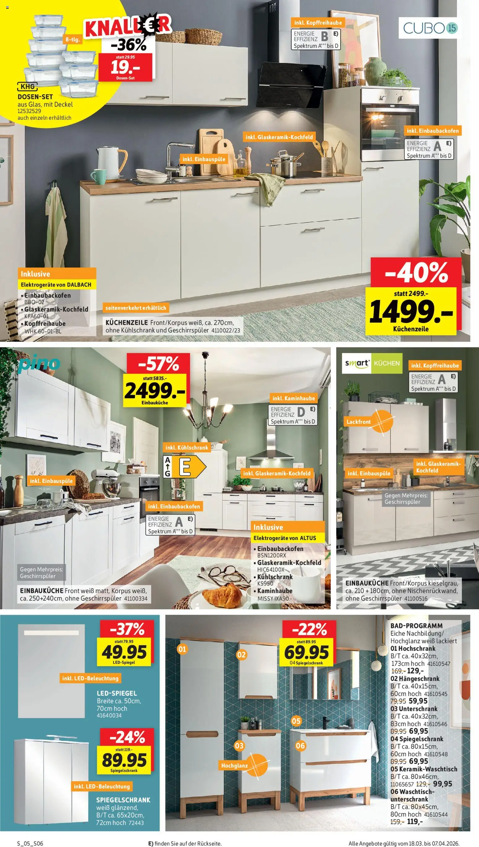 Sconto Prospekt Ostern – gültig ab 18.03.2026 | Seite: 6 | Produkte: Küchenzeile, Kühlschrank, Kochfeld, Spiegelschrank