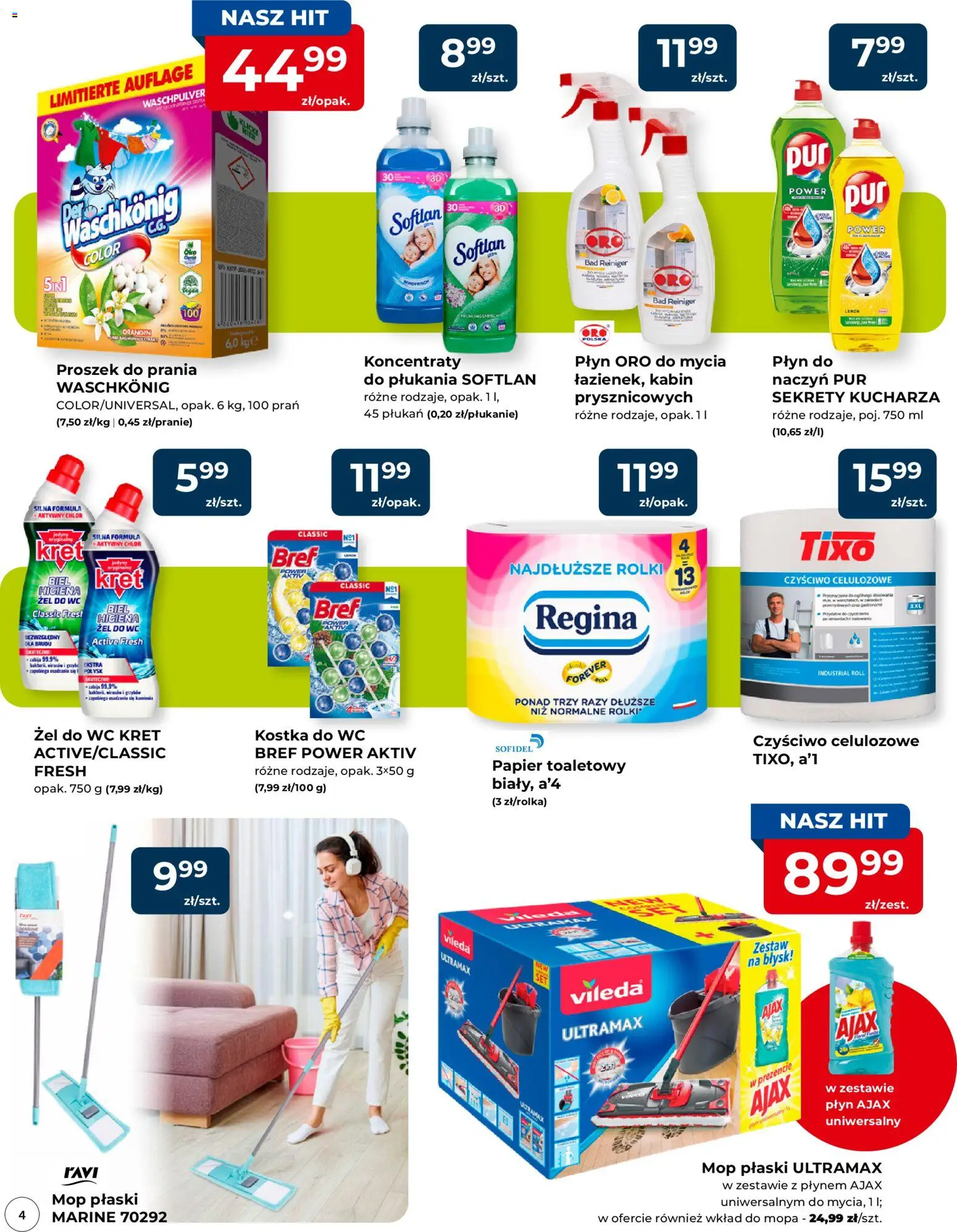 Mrówka Gazetka - Kielce od 12.02.2026 | Strona: 4 | Produkty: Papier toaletowy, Rolki, Por, Vileda