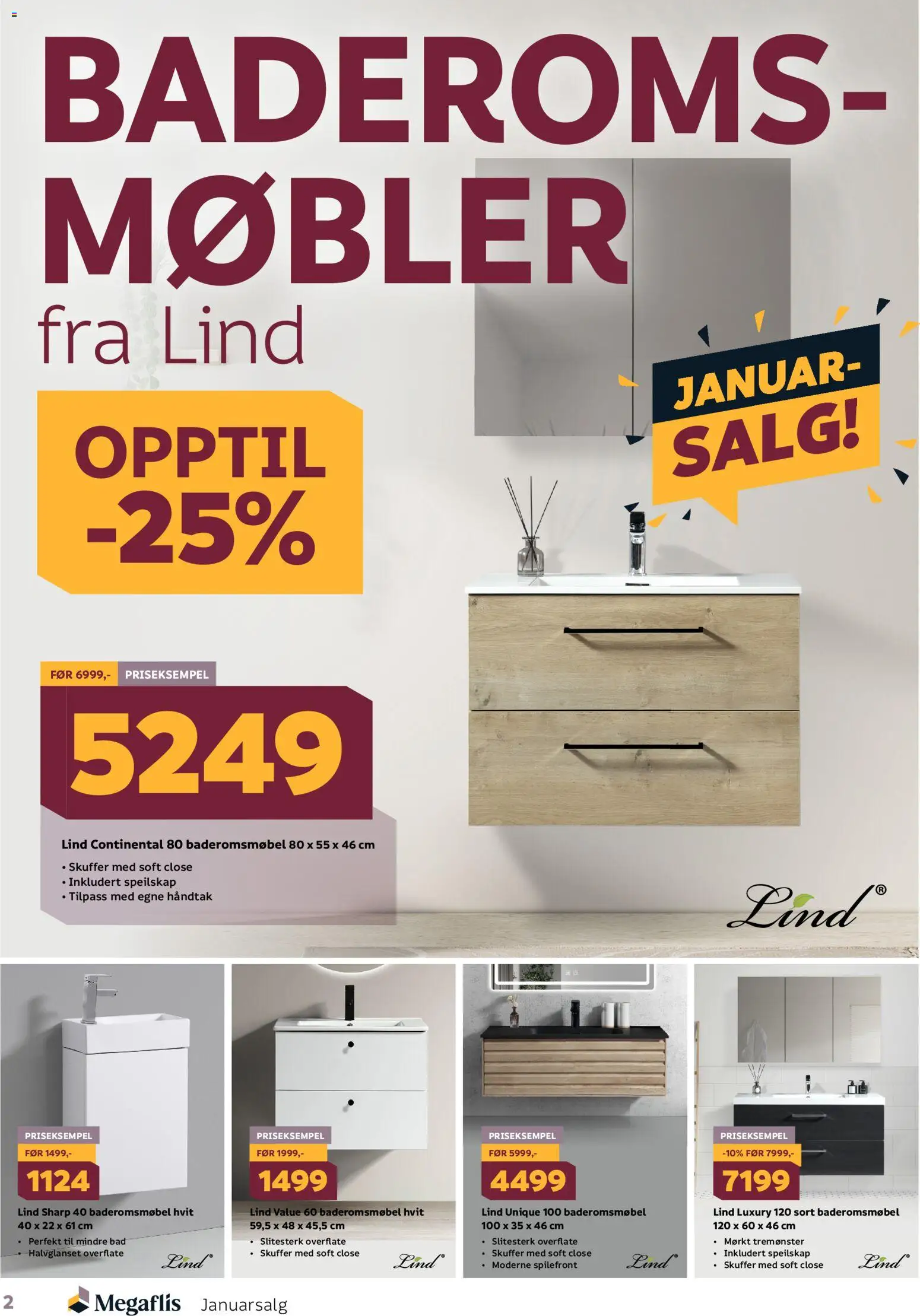 {H1} | Side: 2 | Produkter: Bad, Speilskap, Håndtak