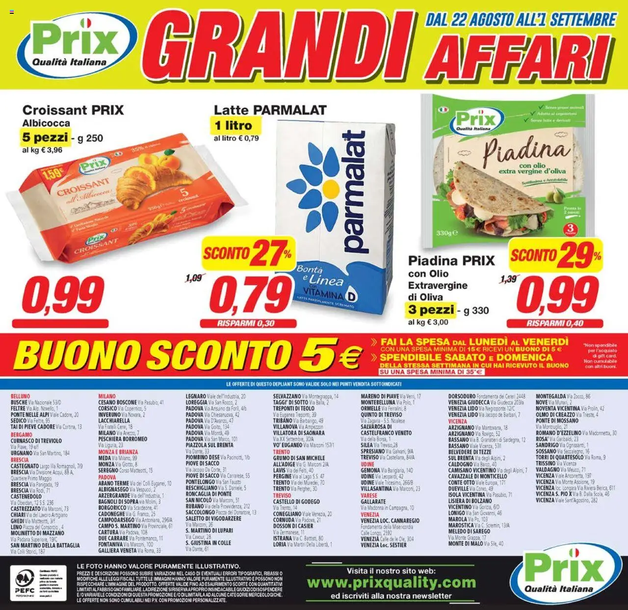 Volantino Prix del 22.08.2025 | Pagina: 16 | Prodotti: Latte, Olio, Croissant, Latte parzialmente scremato