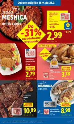 Lidl katalog | vrijedi od 15.09.2025 | Stranica: 5 | Proizvodi: Meso, Junetina, Riba, Lopatica