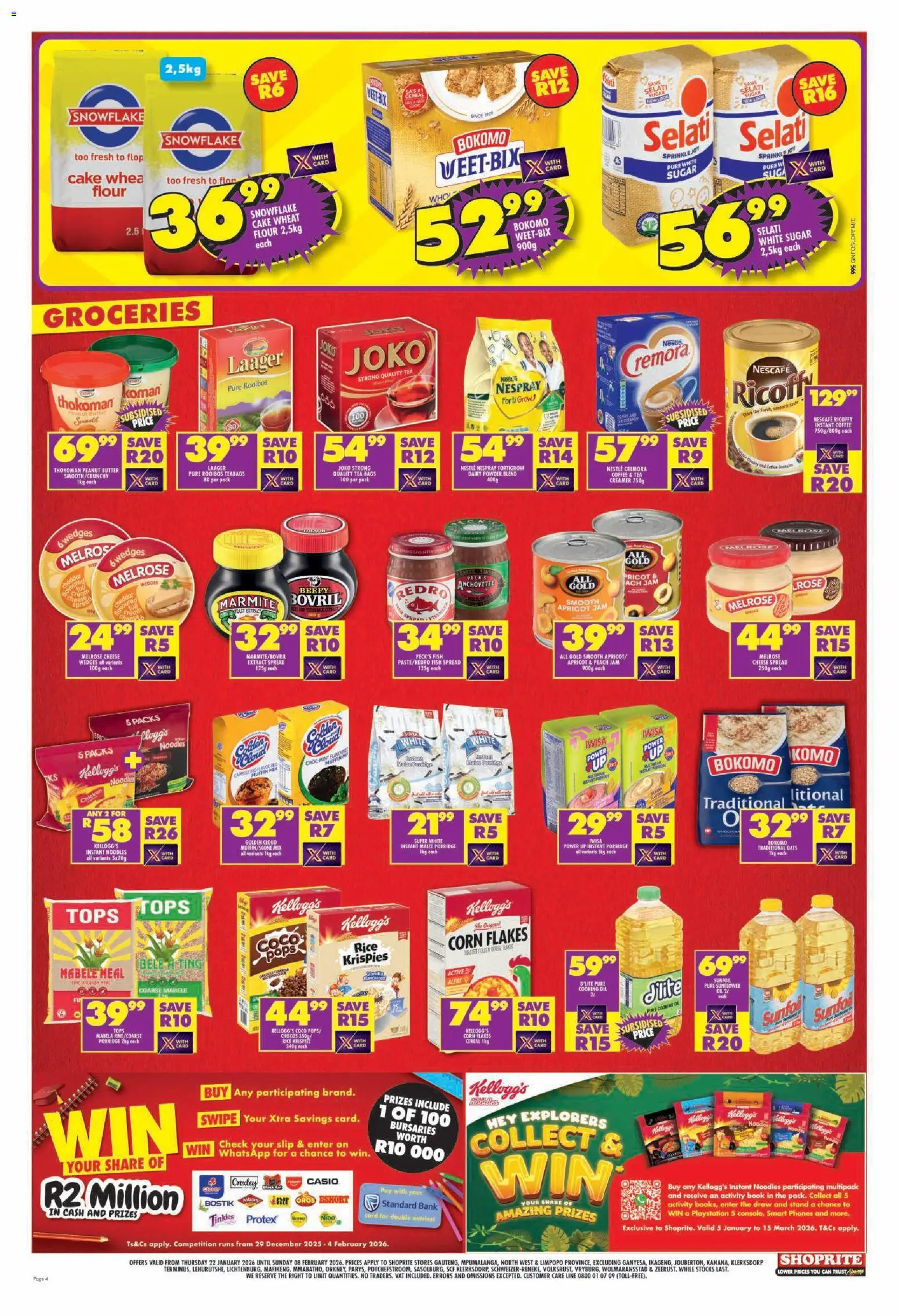 New Shoprite catalogue – valid from 22.01.2026 | Page: 4 | Products: Corn, Butter, Coffee, Sugar