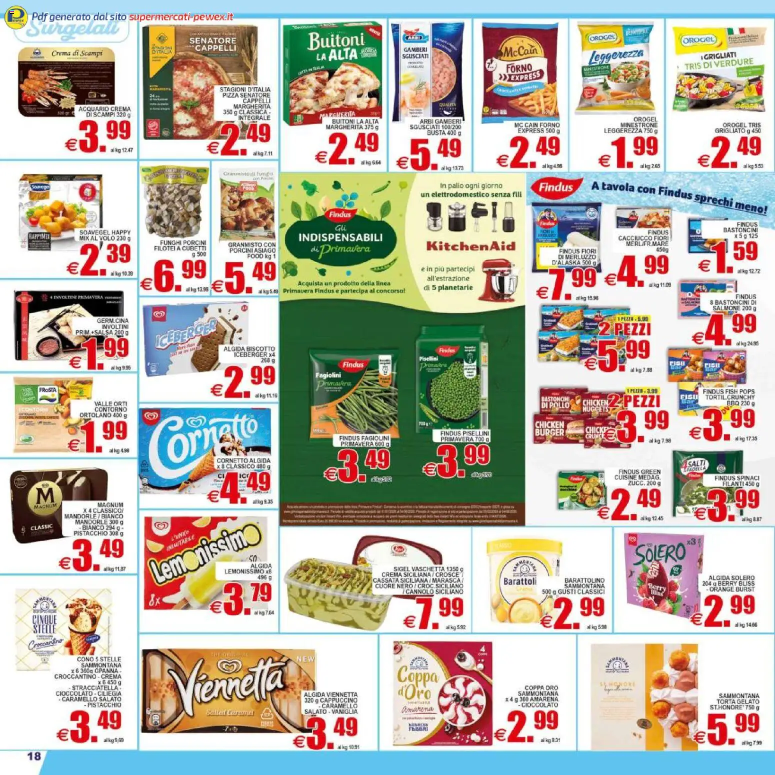 Volantino Pewex del 29.04.2026 | Pagina: 18 | Prodotti: Crema, Cornetto, Amarena, Fagiolini