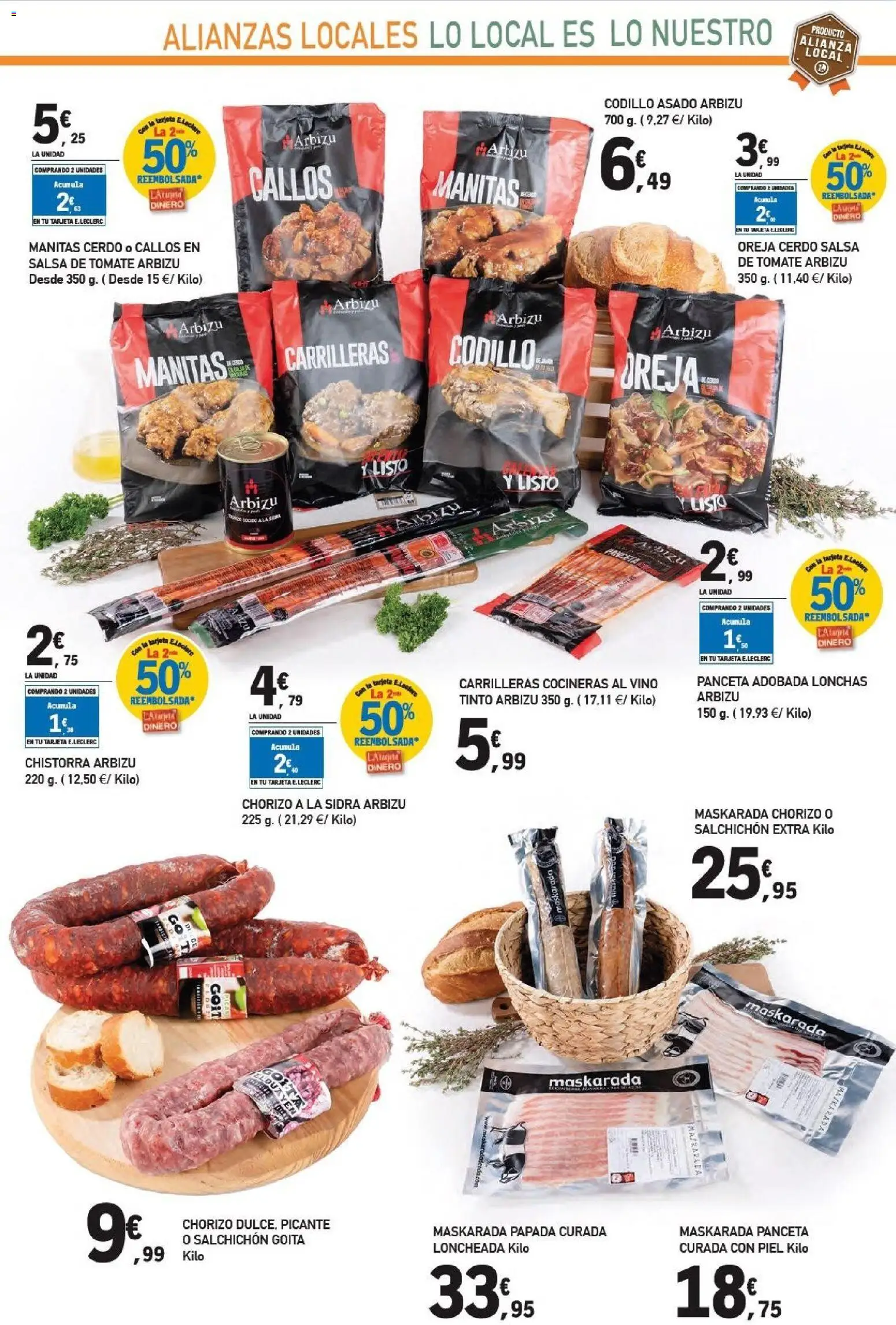 E.Leclerc - Alianz Locales │ válido desde el 25.02.2026 | Página: 13 | Productos: Ηλεκτρικός φούρνος, Vino, Cerdo, Salsa de tomate