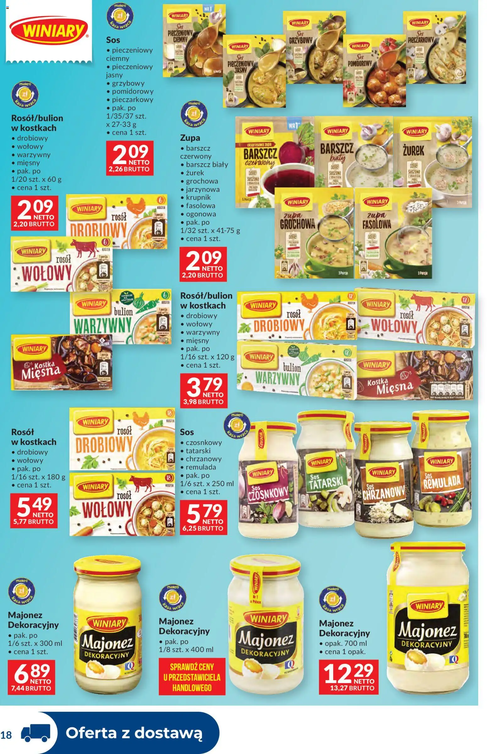 Makro gazetka - Dystrybucja do sklepów od 28.04.2026 | Strona: 18 | Produkty: Barszcz, Majonez winiary, Zupa, Majonez