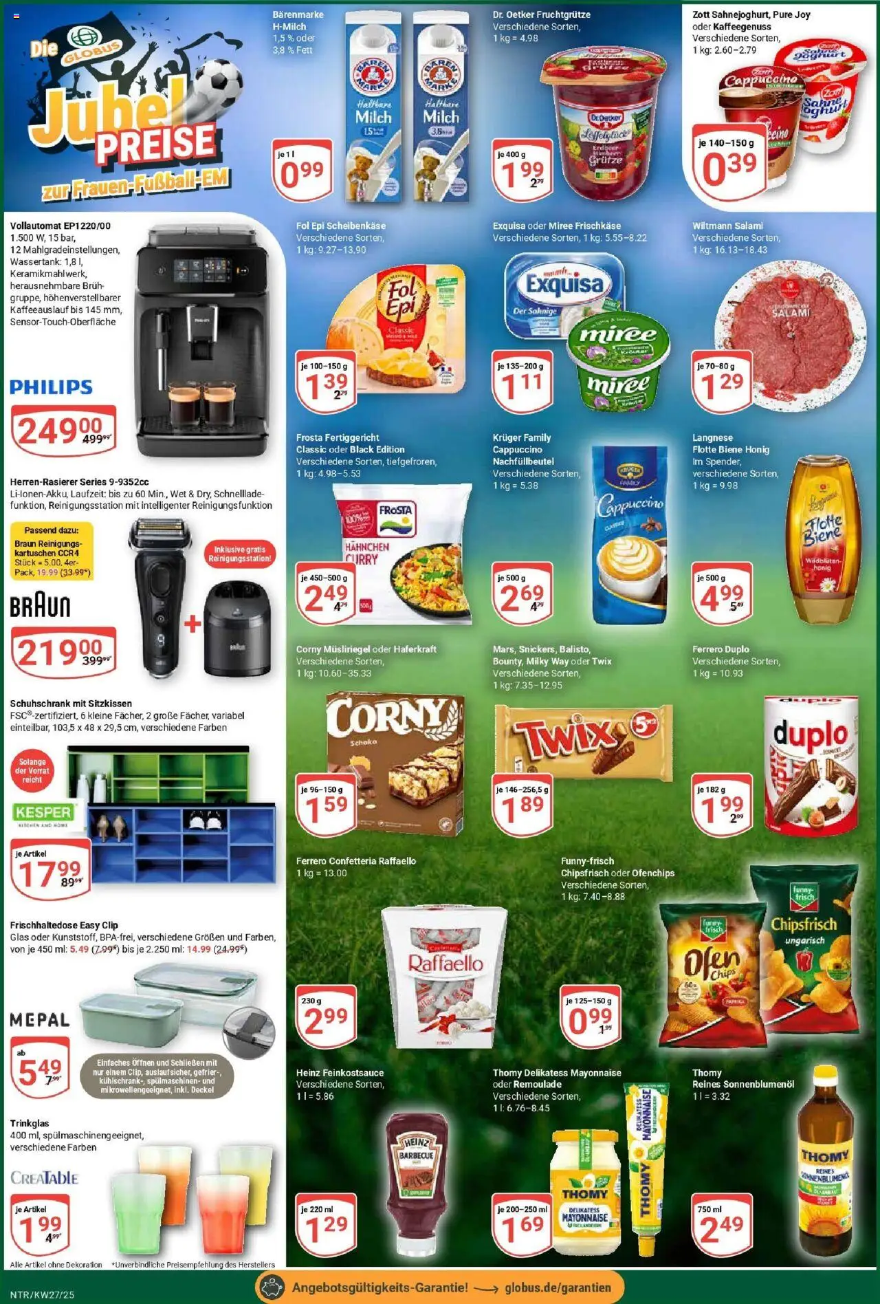 Globus prospekt Neutraubling	 - gültig ab dem 29.06.2025 | Seite: 6 | Produkte: Milch, Ferrero duplo, Mayonnaise, Salami