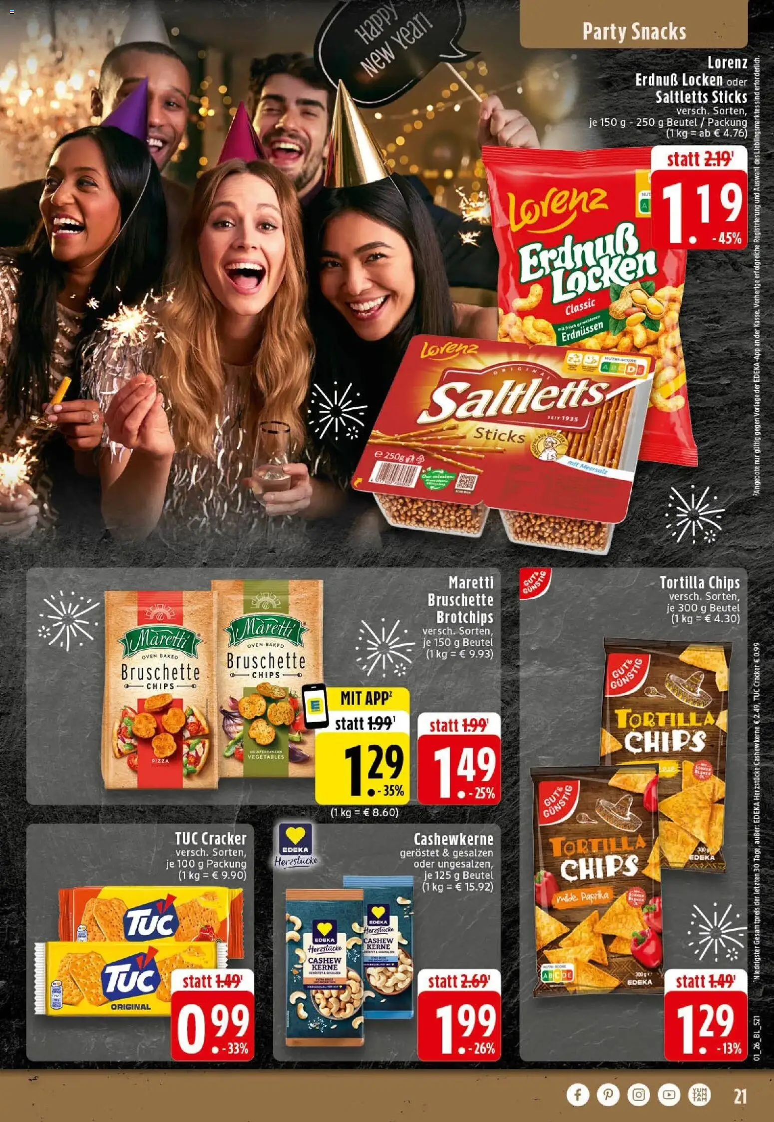 Edeka prospekt Mettingen	 – gültig ab 28.12.2025 | Seite: 21 | Produkte: Paprika, Pizza, Chips