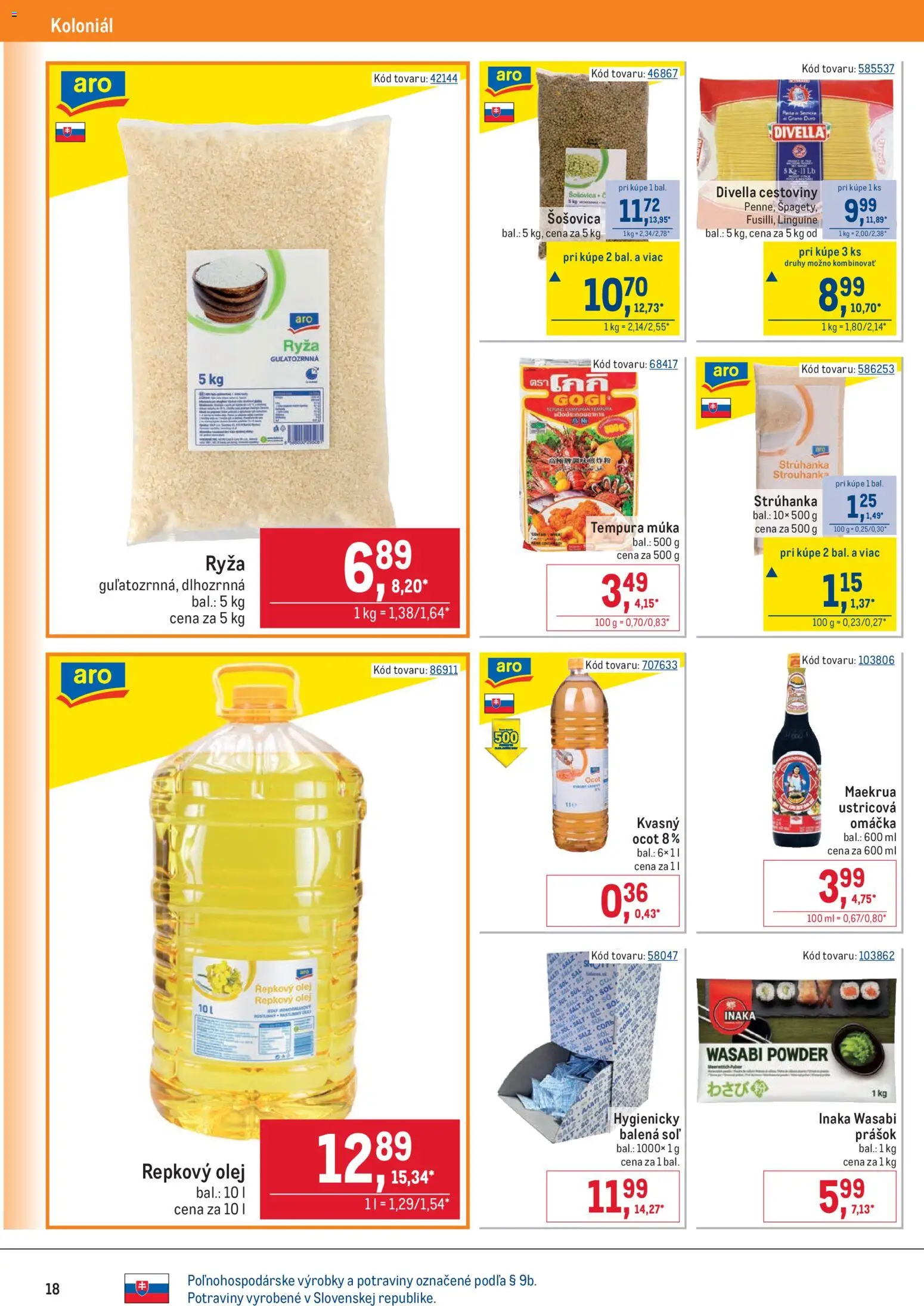 Nové Metro akcie – leták je platný od 19.11.2025 | Strana: 18 | Produkty: Olej, Šošovica, Repkový olej, Múka