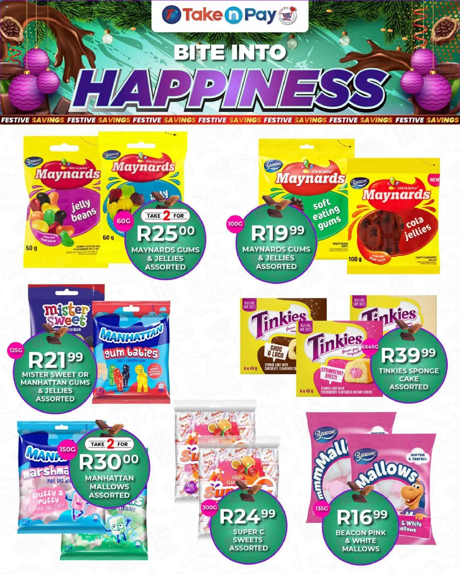 New Take n Pay catalogue – valid from 08.12.2025 | Page: 14 | Products: Cake, Beans, Chocolate, Juice