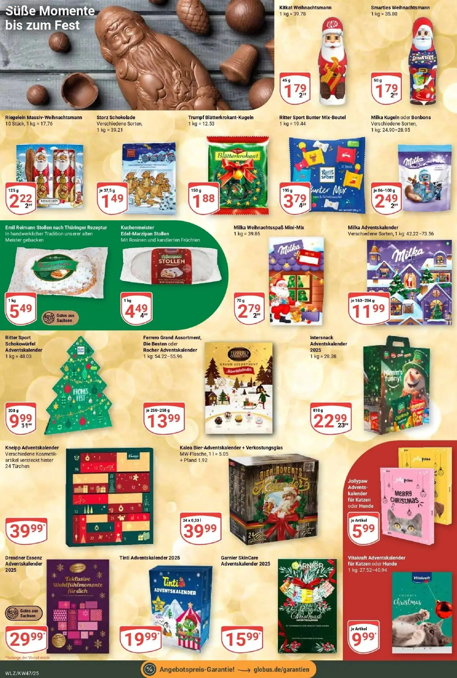 Globus prospekt Weischlitz	 – gültig ab 17.11.2025 | Seite: 14 | Produkte: Bier, Smarties, Milka, Rosinen