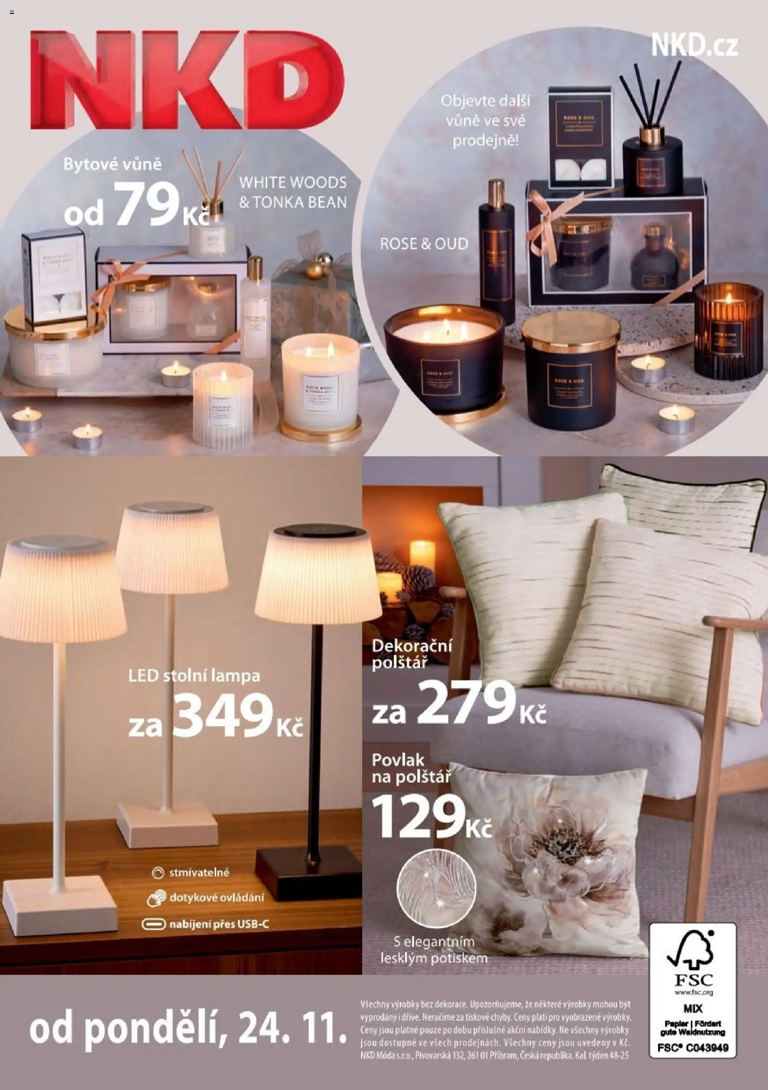 NKD leták od 24.11.2025 | Strana: 10 | Produkty: Stolní lampa, Polštář, Lampa, LED