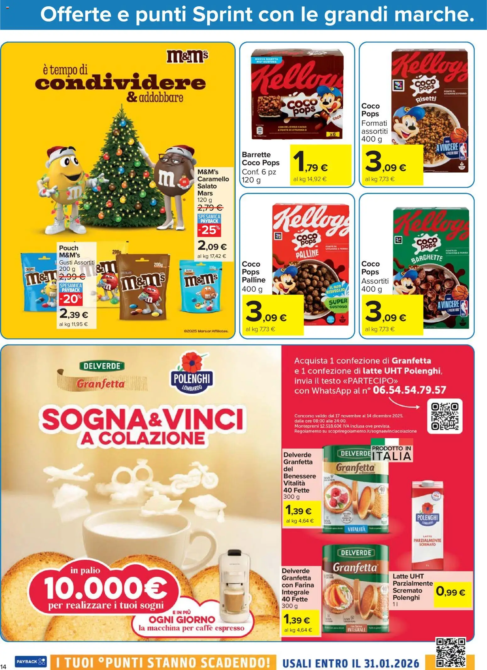 Volantino Carrefour del 17.11.2025 | Pagina: 14 | Prodotti: Caffè, Latte, Farina, Cacao