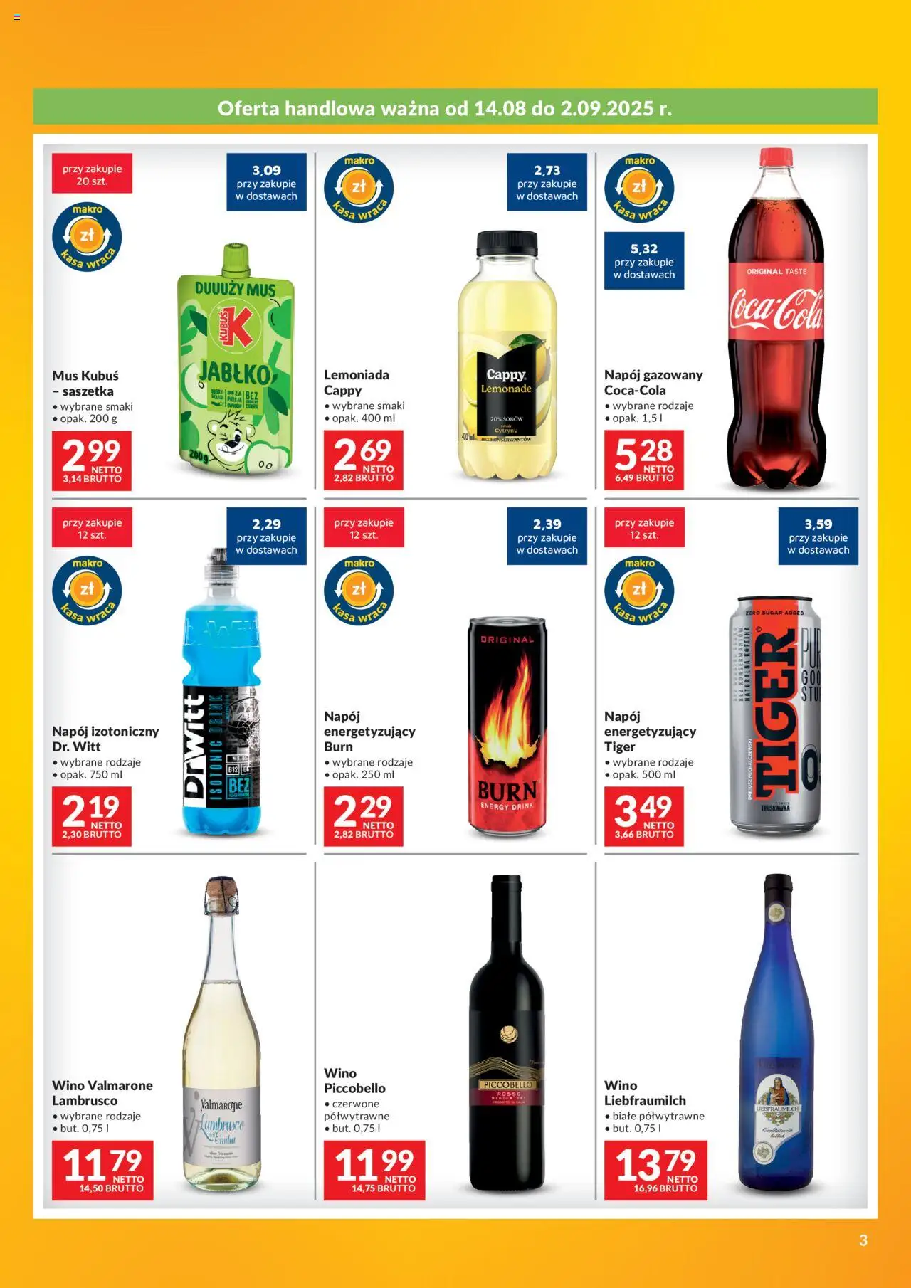 Makro Gazetka - Odido Oferty dla Twojego sklepu od 14.08.2025 | Strona: 3 | Produkty: Wino lambrusco, Cytryny, Wino, Lambrusco