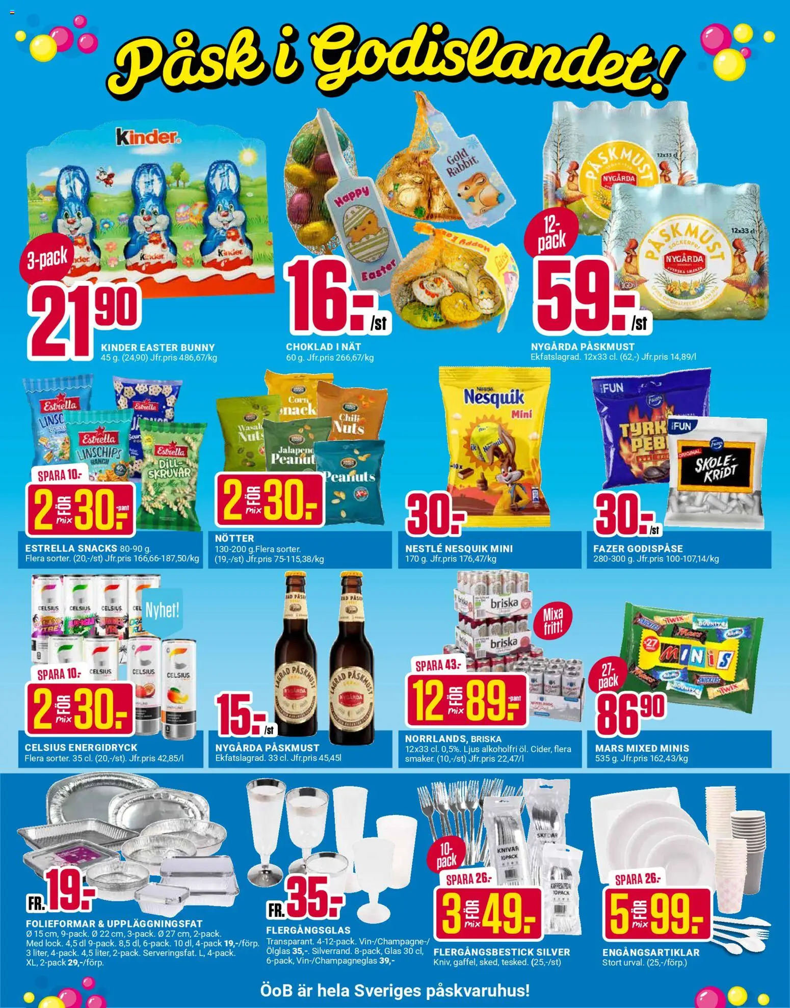 ÖoB reklamblad aktuell från 23.03.2026 | Sida: 3 | Produkter: Linschips, Choklad, Energidryck, Nötter