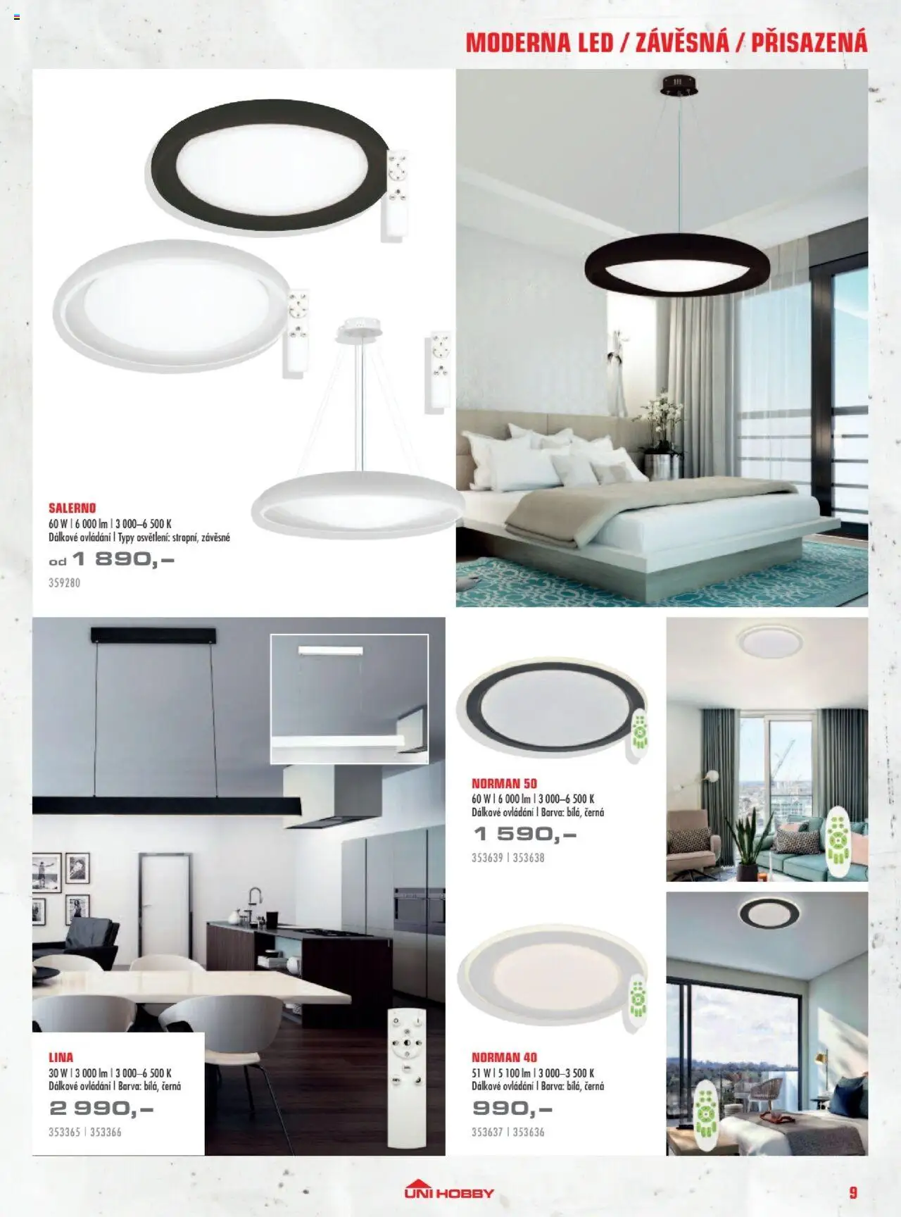 Uni Hobby katalog - Osvětlení od 03.10.2025 | Strana: 9 | Produkty: Lina, LED