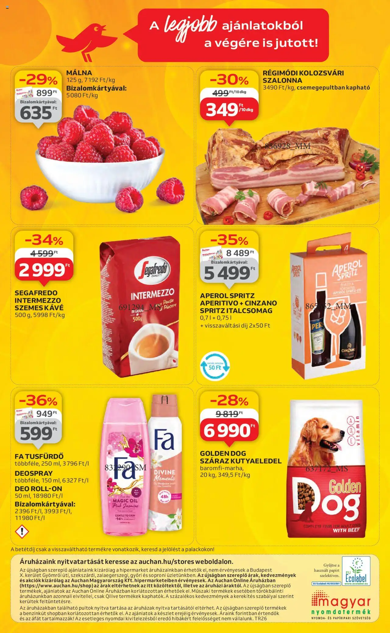 Auchan akciós ujság - amely érvényes a következő dátumtól: 26.06.2025 | Oldal: 64 | Termékek: Málna, Kávé, Tusfürdő, Szemes kávé