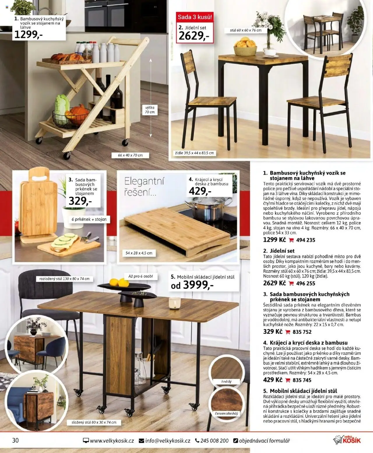 Velký Košík katalog září od 01.09.2025 | Strana: 30 | Produkty: Nádobí, Jídelní set, Stůl, Pracovní deska