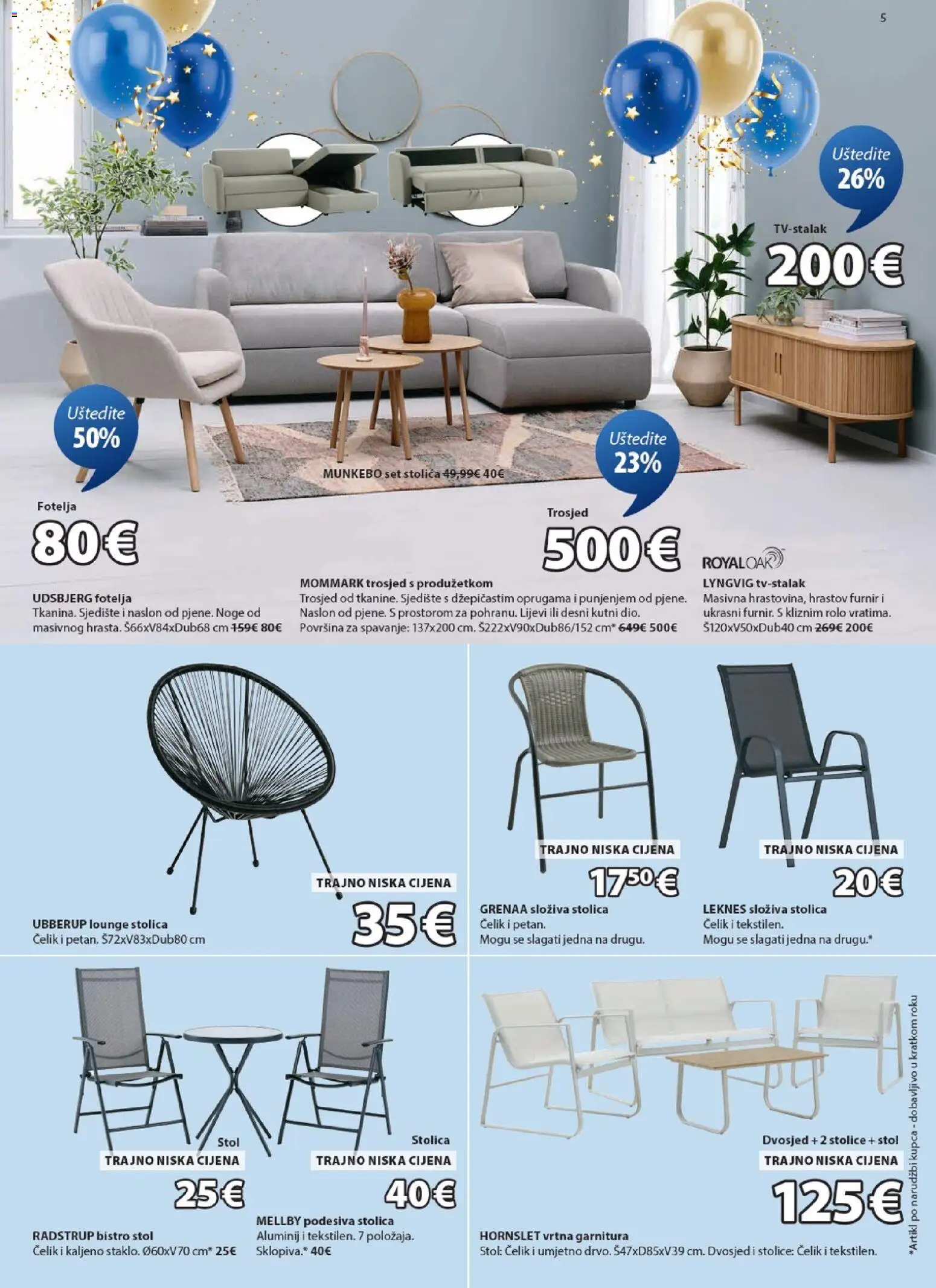 JYSK katalog | vrijedi od 12.11.2025 | Stranica: 5 | Proizvodi: Trosjed, Fotelja, Stolica, Vrtna garnitura