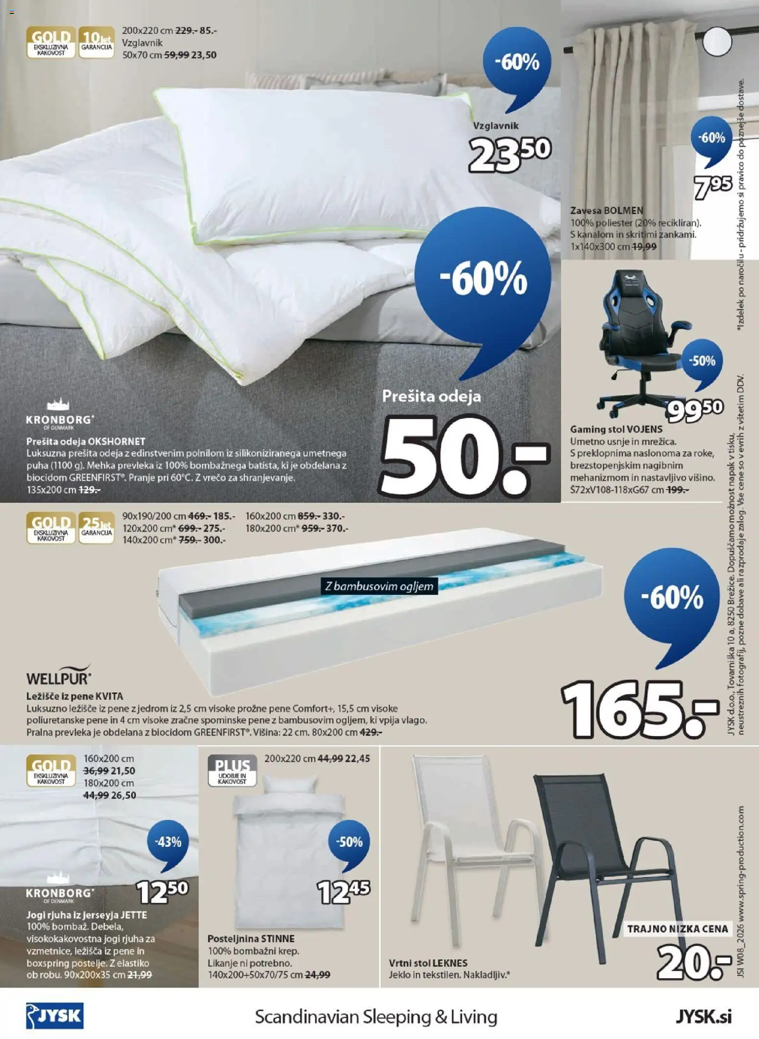 Novi JYSK katalog ponudbe – veljaven od 18.02.2026 | Stran: 12 | Izdelki: Vrtni stol, Prešita odeja, Odeja, Stol