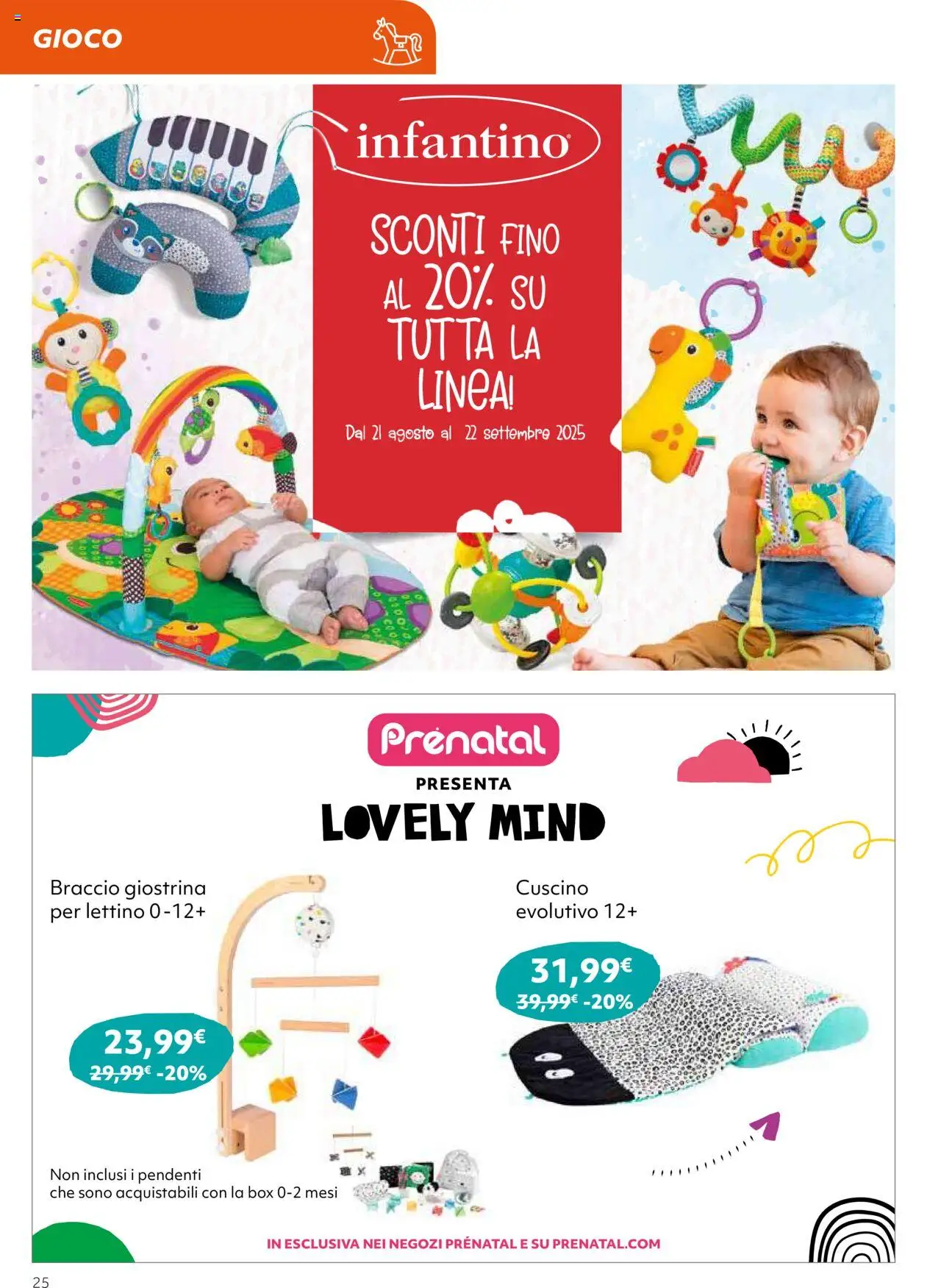 Volantino Prenatal del 21.08.2025 | Pagina: 26 | Prodotti: Lettino, Gioco, Cuscino