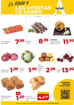 Vista previa Alimerka - Fin de semana  válido desde el 08.01.2026 | Página: 2 | Productos: Queso, Kiwi, Παγωμένο τσάι, Cesta