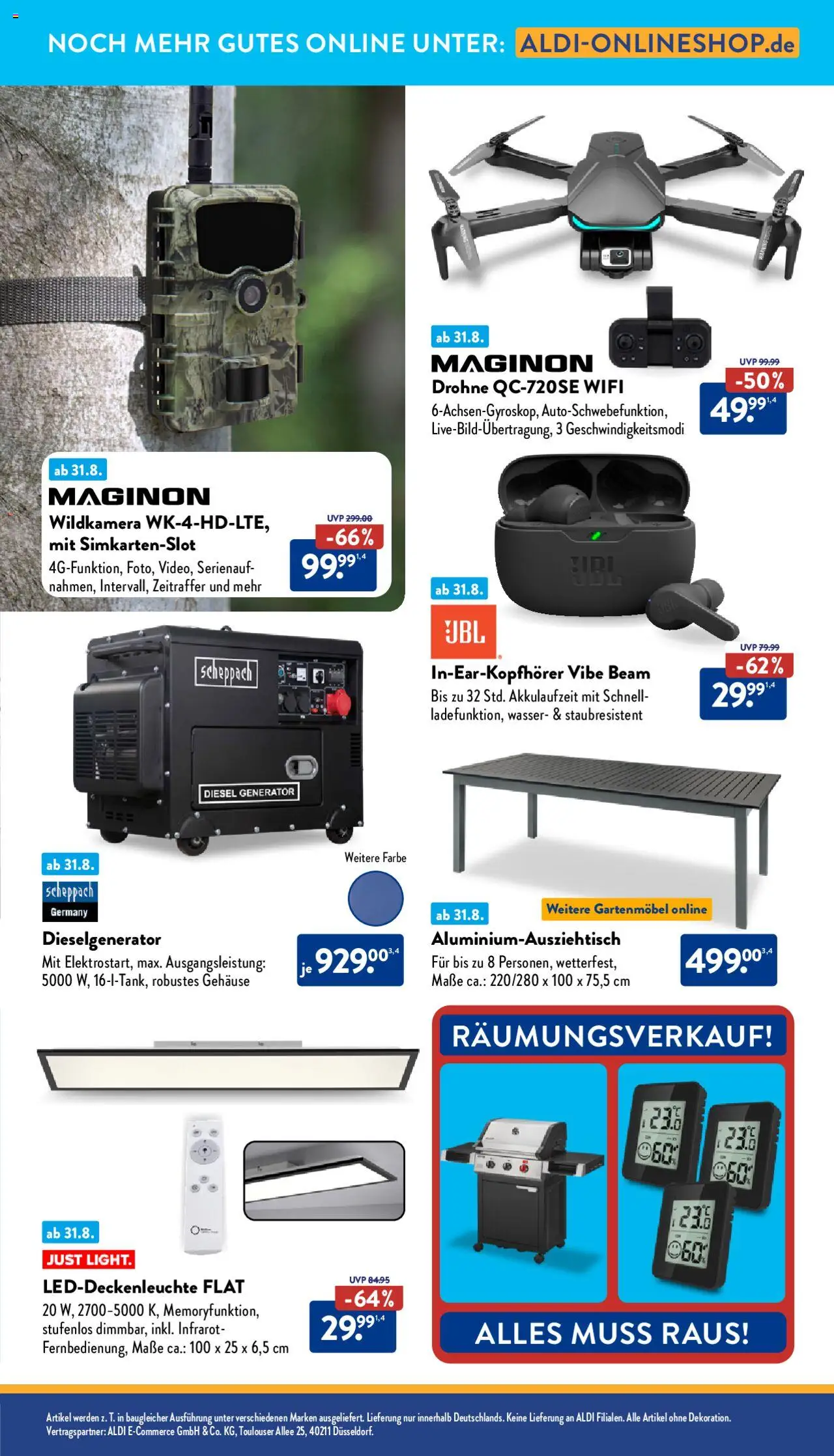 Aldi Prospekt 	 - gültig ab dem 01.09.2025 | Seite: 33 | Produkte: Gartenmöbel, Wasser, Drohne