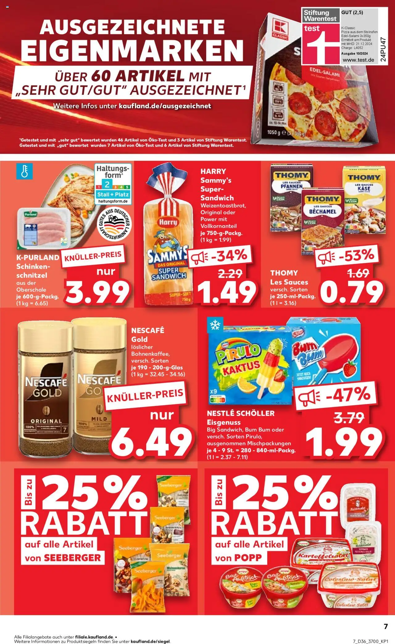 Kaufland prospekt Rostock	 – gültig ab 04.09.2025 | Seite: 7 | Produkte: Nescafe, Thomy les sauces, Schnitzel, Nescafe gold