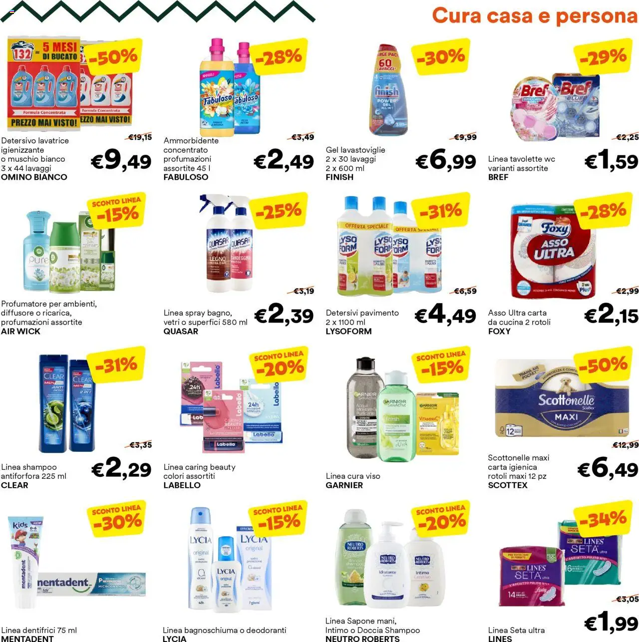 Volantino Unes del 13.08.2025 | Pagina: 7 | Prodotti: Shampoo, Ammorbidente, Acqua, Lavastoviglie