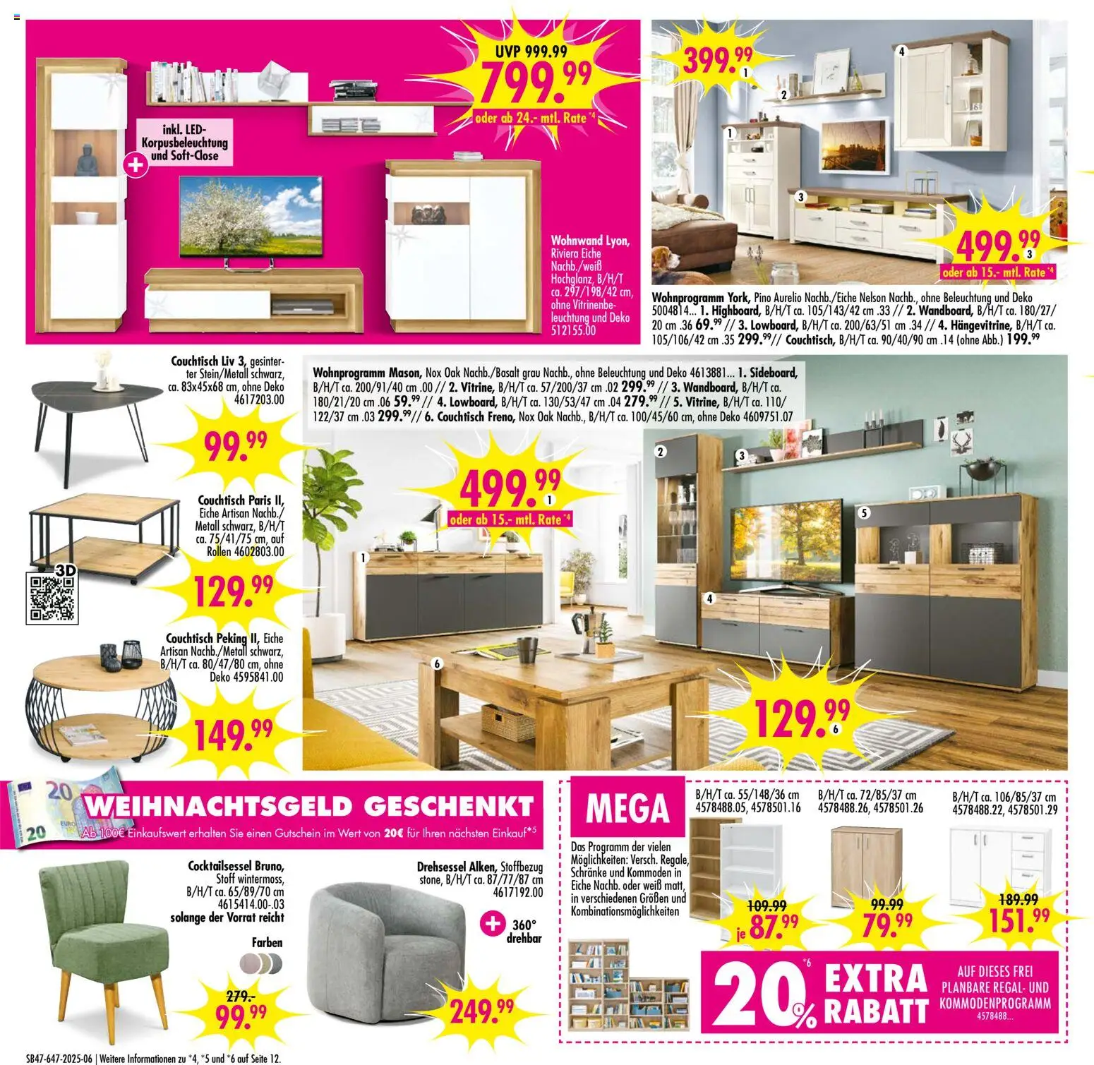 SB Möbel Boss Prospekt Neubrandenburg – gültig ab 15.11.2025 | Seite: 6 | Produkte: Wohnwand, Couchtisch, Regal