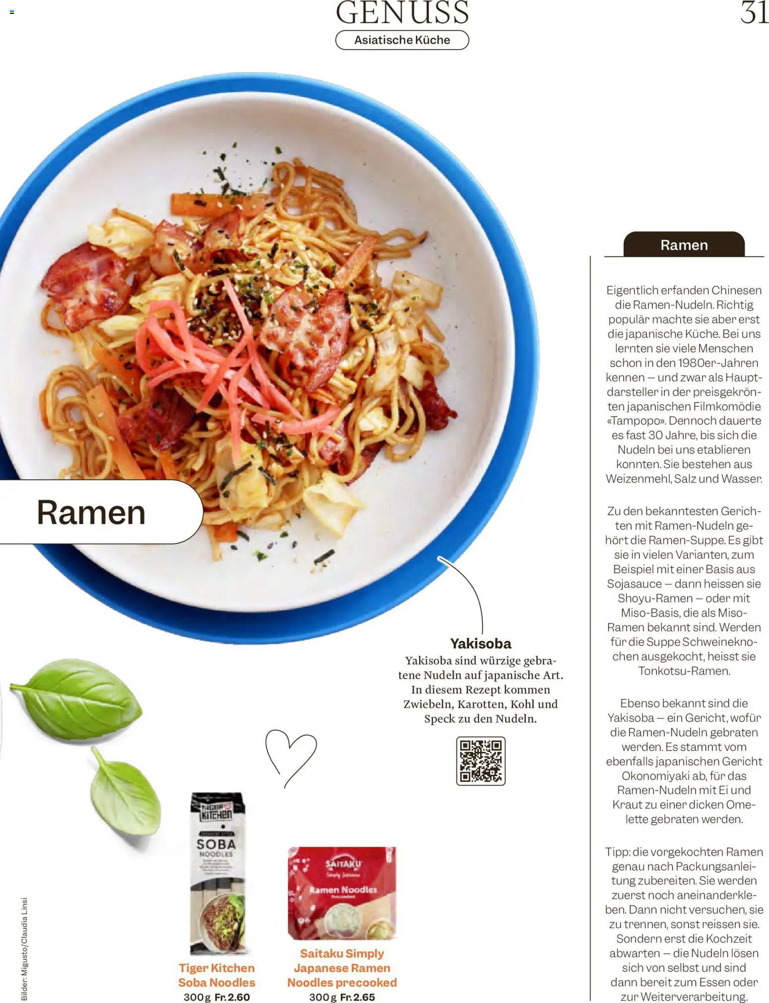 Migros Magazin – gültig ab 19.01.2026 | Seite: 31 | Produkte: Nudeln, Kraut, Salz, Bilder