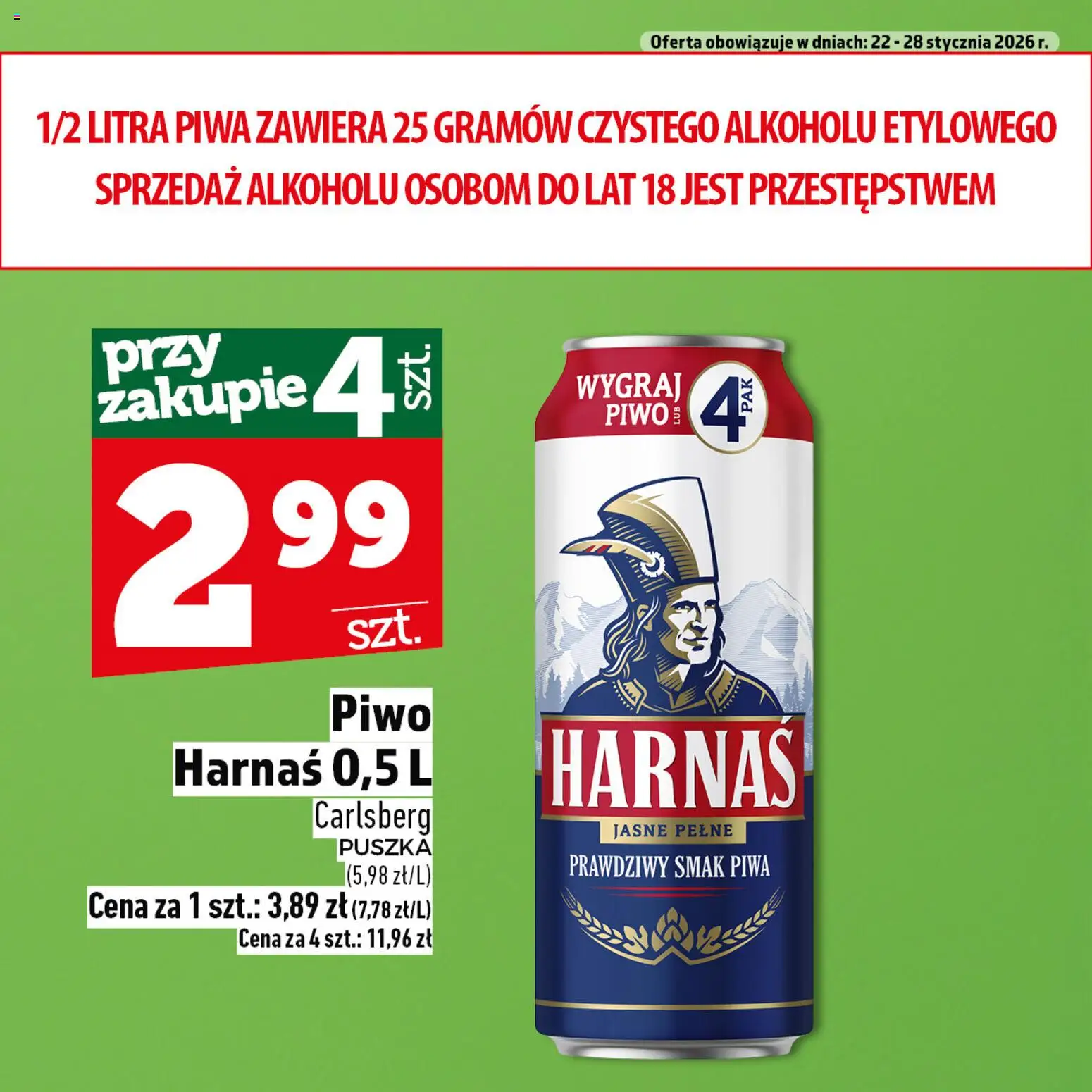Topaz Gazetka - Chmielove od 22.01.2026 | Strona: 3 | Produkty: Harnaś, Piwo
