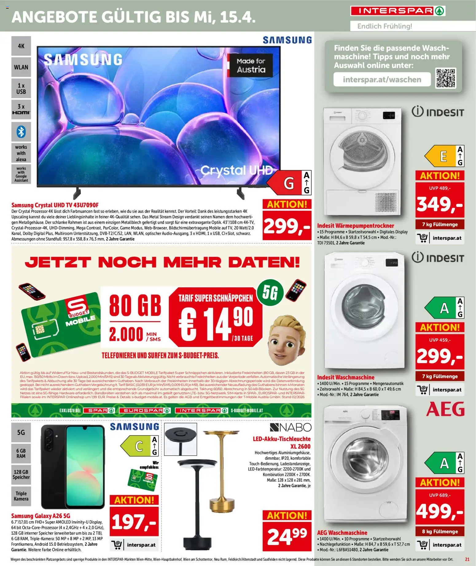 Interspar Flugblatt - Oberösterreich gültig ab 26.03.2026 | Seite: 23 | Produkte: TV, Kamera, Waschmaschine, Samsung