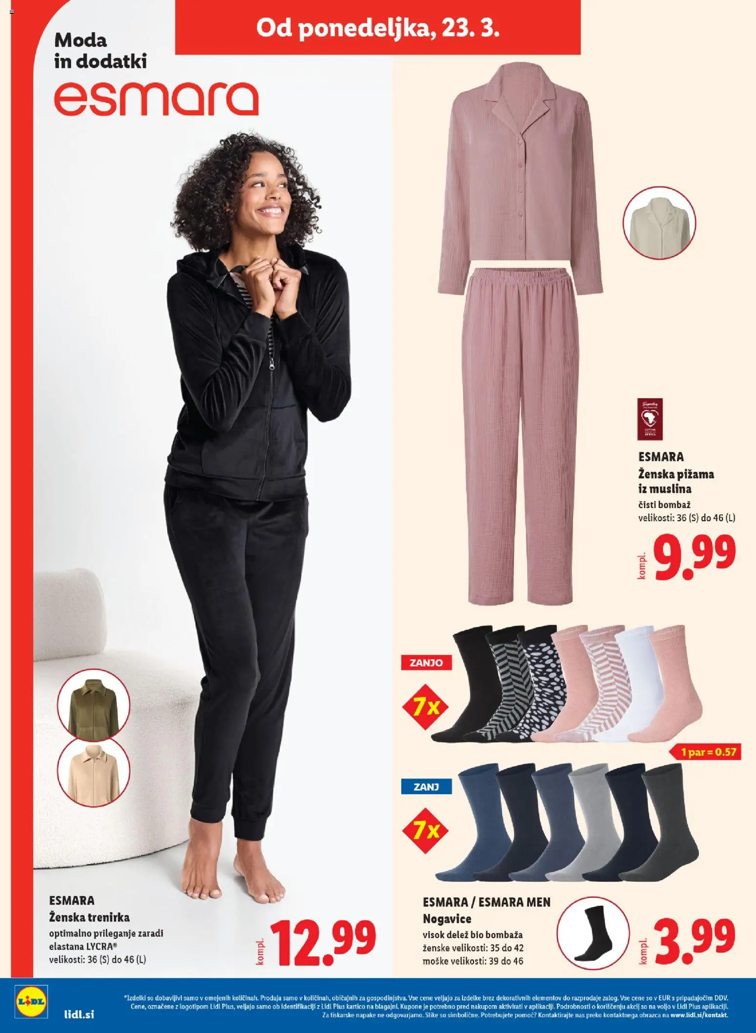 Novi Lidl katalog ponudbe – veljaven od 19.03.2026 | Stran: 62 | Izdelki: Pižama, Trenirka, Nogavice