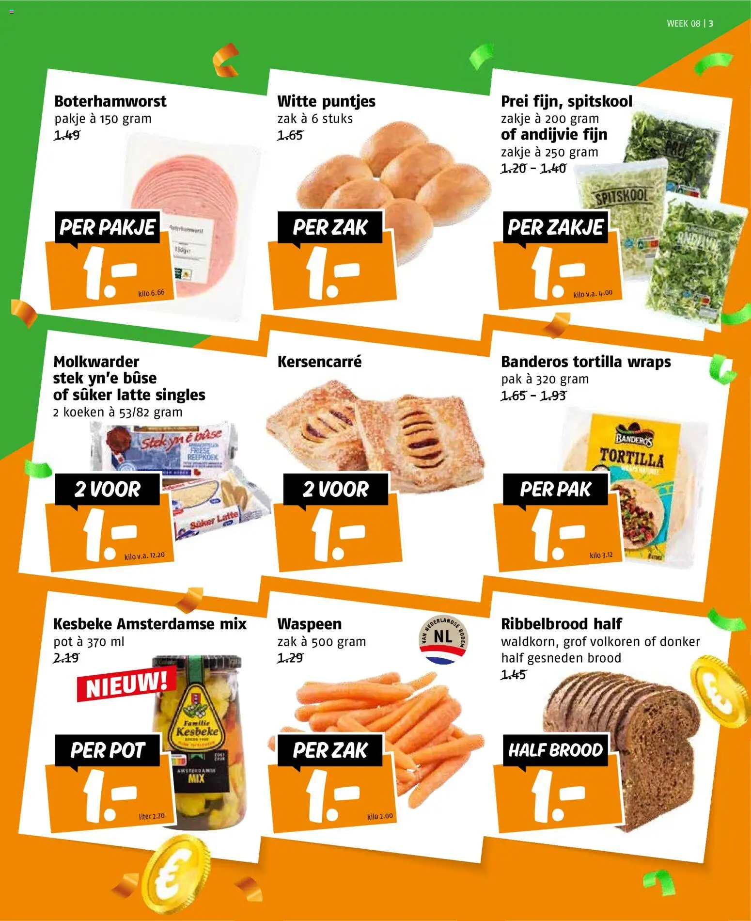 {H1} | Pagina: 3 | Producten: Brood, Pot, Prei, Zak