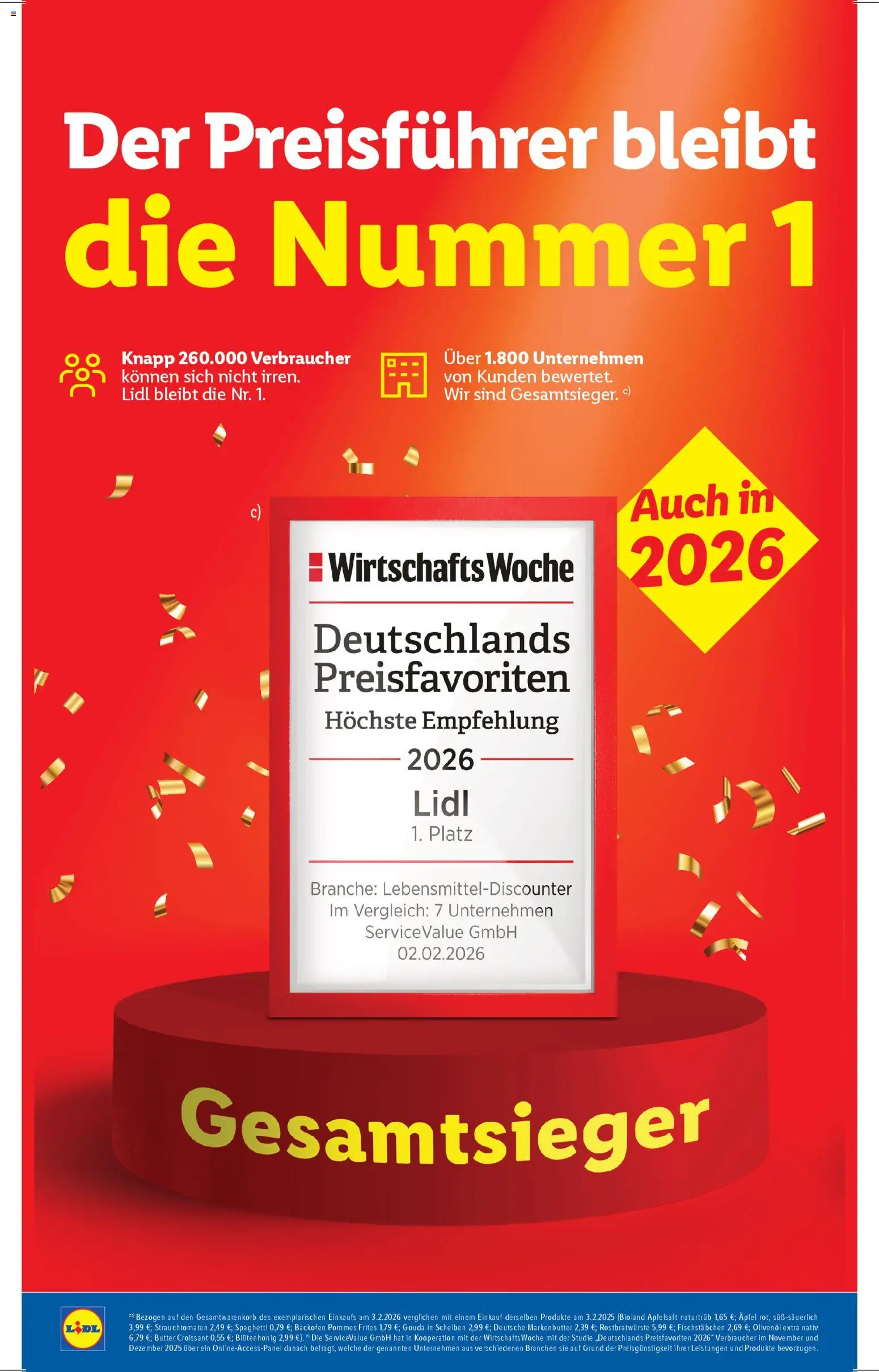 Lidl Prospekt Düsseldorf – gültig ab 16.02.2026 | Seite: 2 | Produkte: Butter, Gouda, Olivenol, Pommes frites