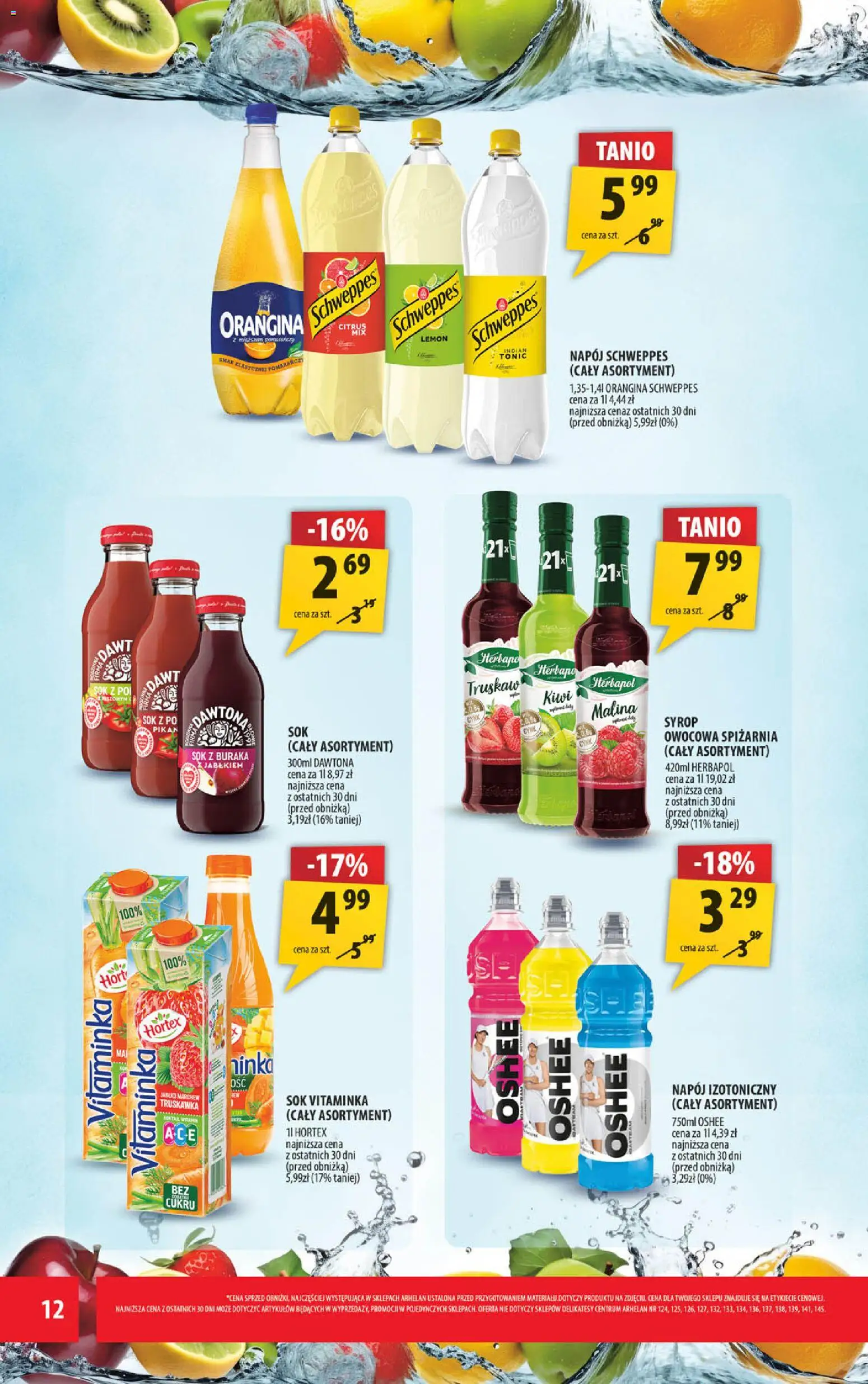 Arhelan Gazetka od 16.01.2026 | Strona: 12 | Produkty: Syrop, Malina, Delikatesy, Sok