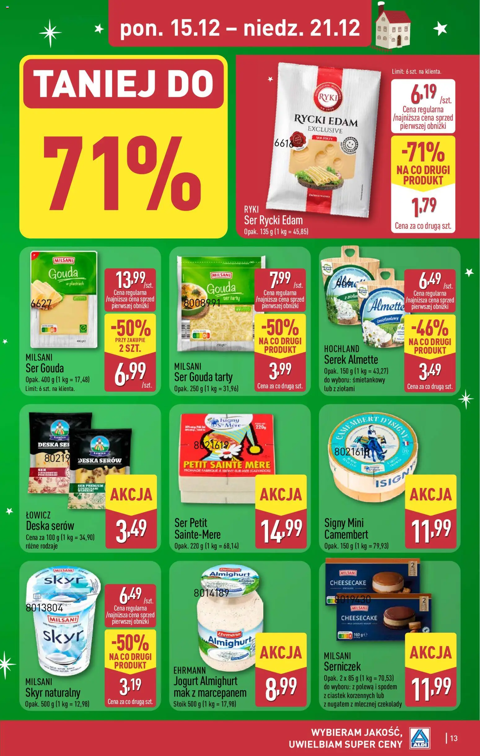 Aldi Gazetka od 15.12.2025 | Strona: 13 | Produkty: Czekolady, Mak, Calvados, Camembert