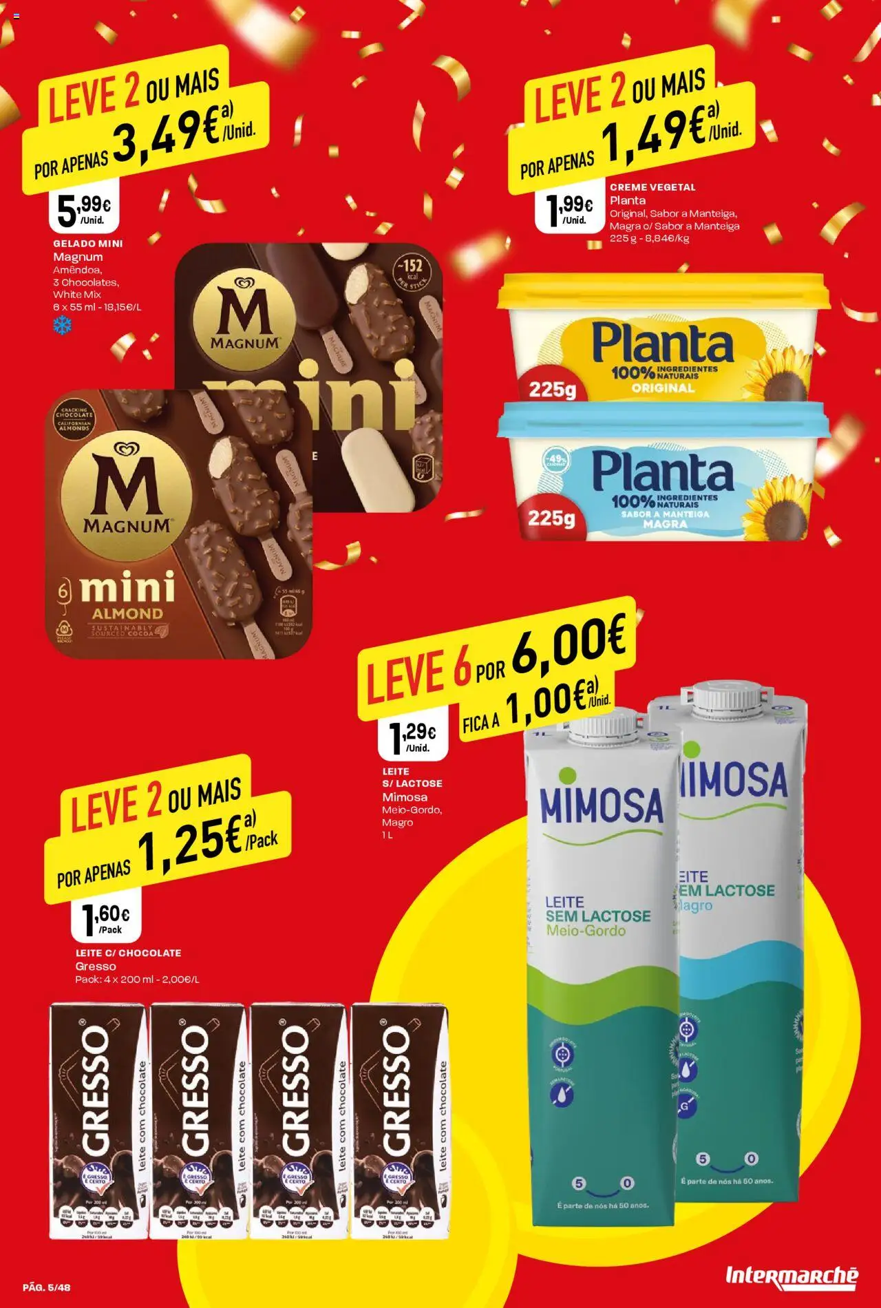 Intermarché folheto │ válido de 16.10.2025 | Página: 5 | Produtos: Gelado, Leite, Manteiga, Chocolate