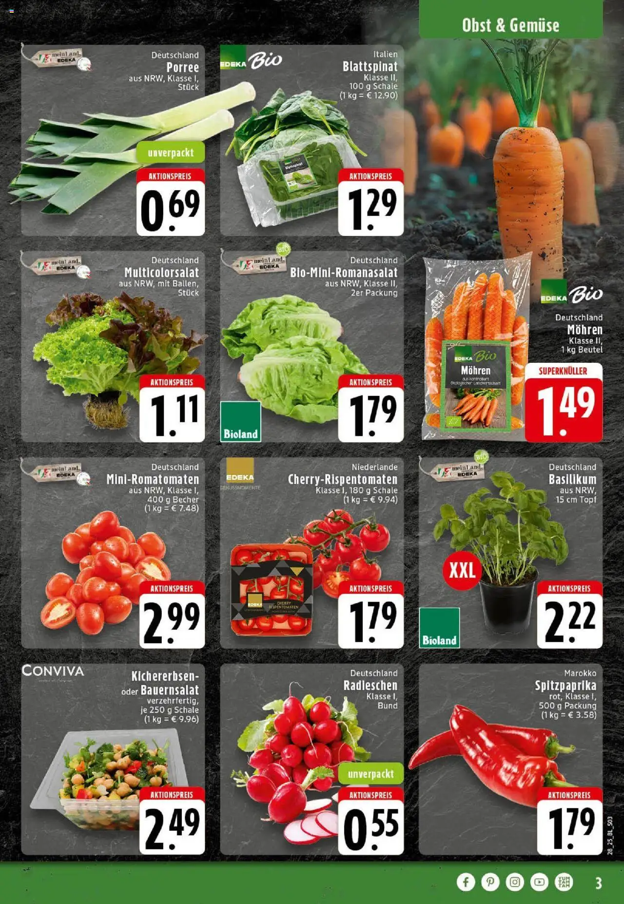 Edeka prospekt Westerkappeln	 - gültig ab dem 06.07.2025 | Seite: 3 | Produkte: Mohren, Gemüse, Obst
