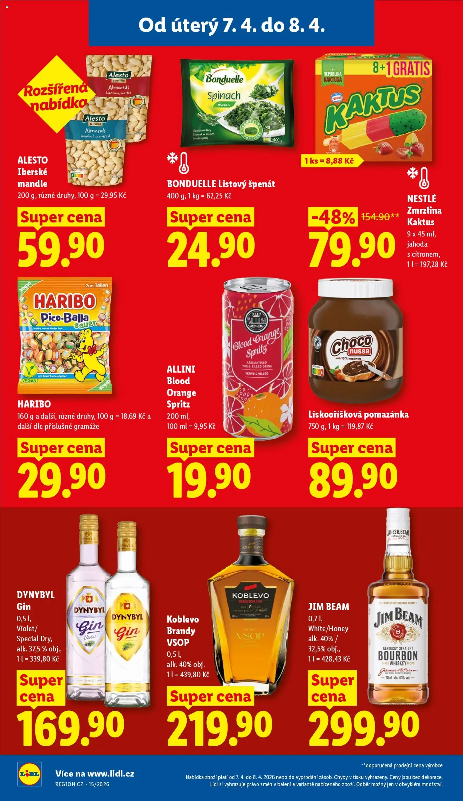 Lidl leták od 07.04.2026 | Strana: 22 | Produkty: Haribo, Spritz, Mandle, Kinder