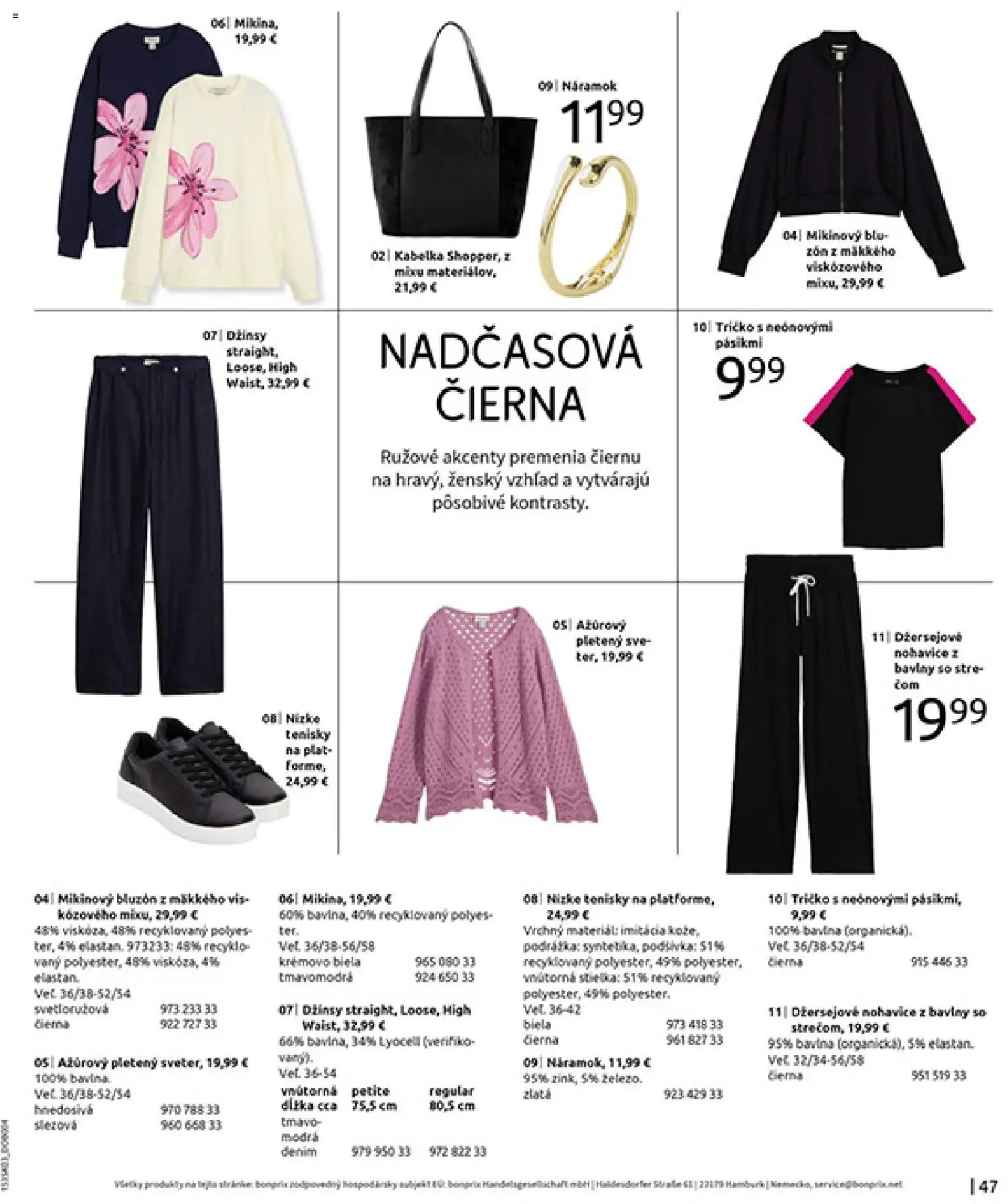Nové Bonprix akcie – leták je platný od 10.03.2026 | Strana: 49 | Produkty: Tričko, Nohavice, Tenisky, Kabelka