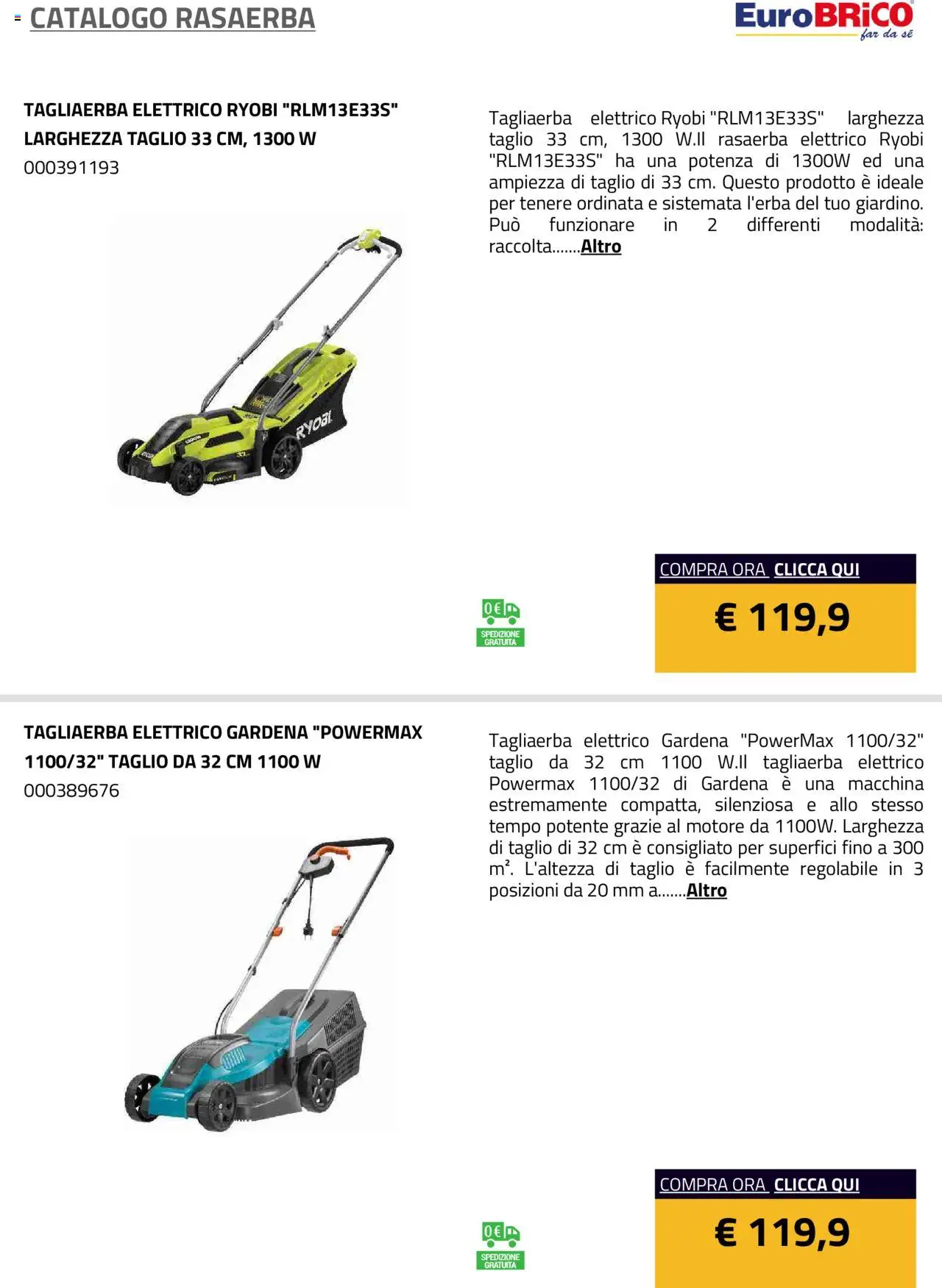 Volantino Eurobrico del 23.07.2025 | Pagina: 42 | Prodotti: Rasaerba